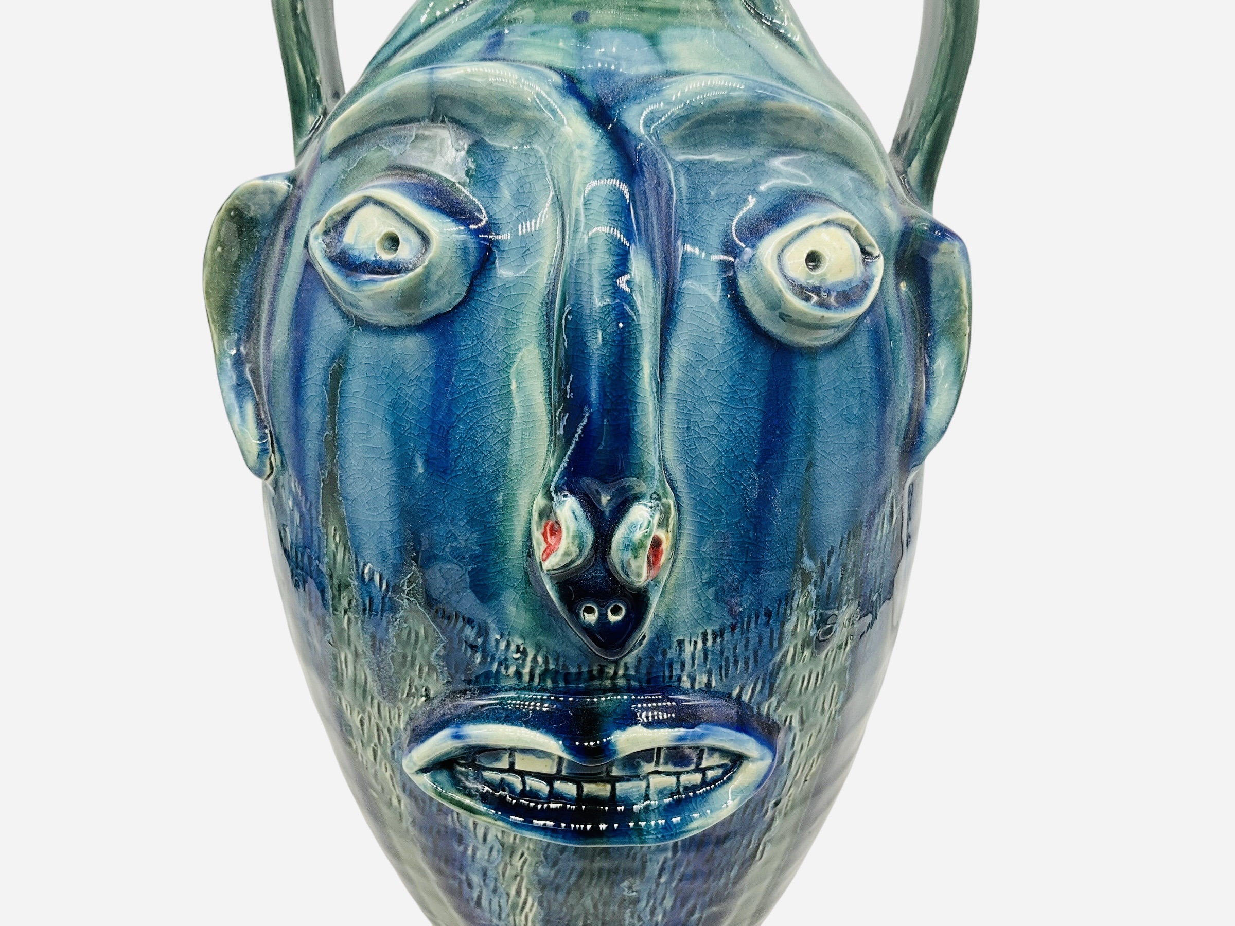 Large Randy Tobias Snake Nose Face Jug