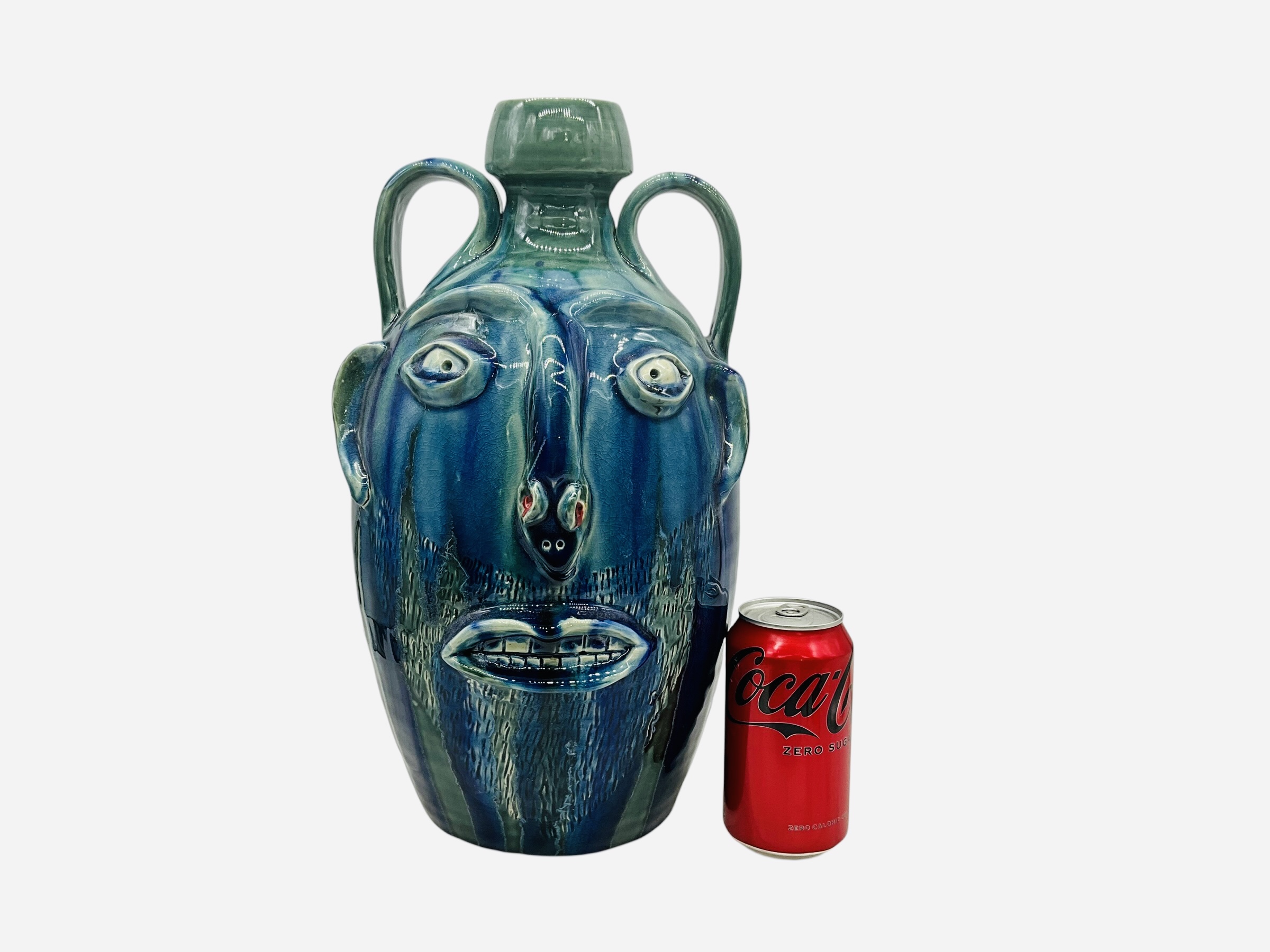Large Randy Tobias Snake Nose Face Jug