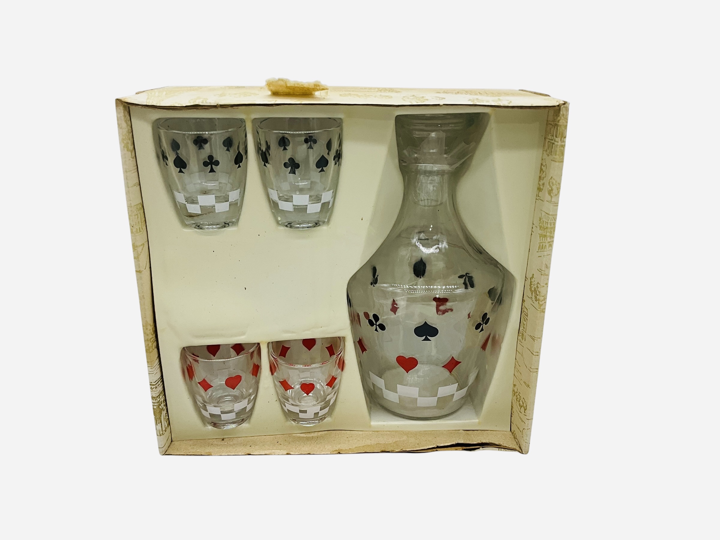 MCM Verrerie D'Arques Card Decanter Set
