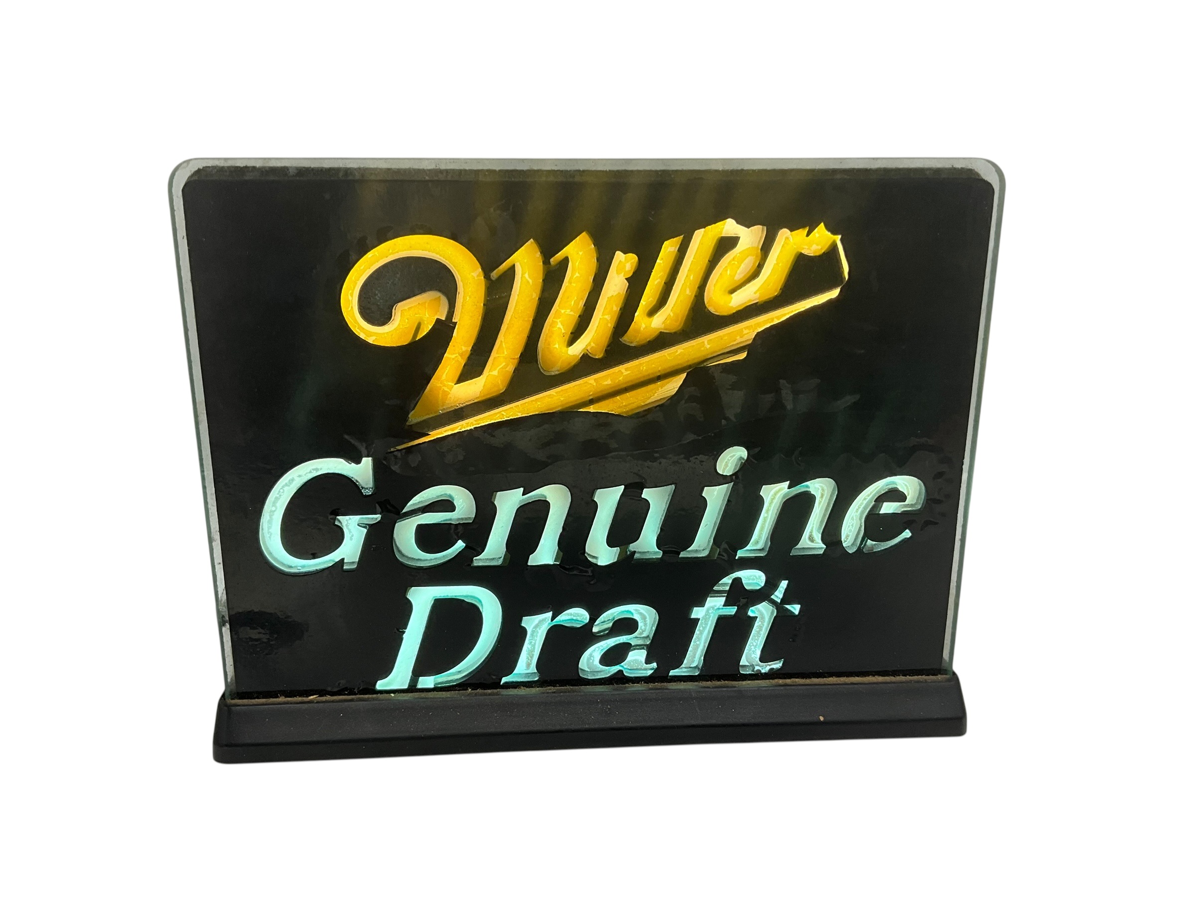 Electriglas Miller Genuine Draft Table Top Sign