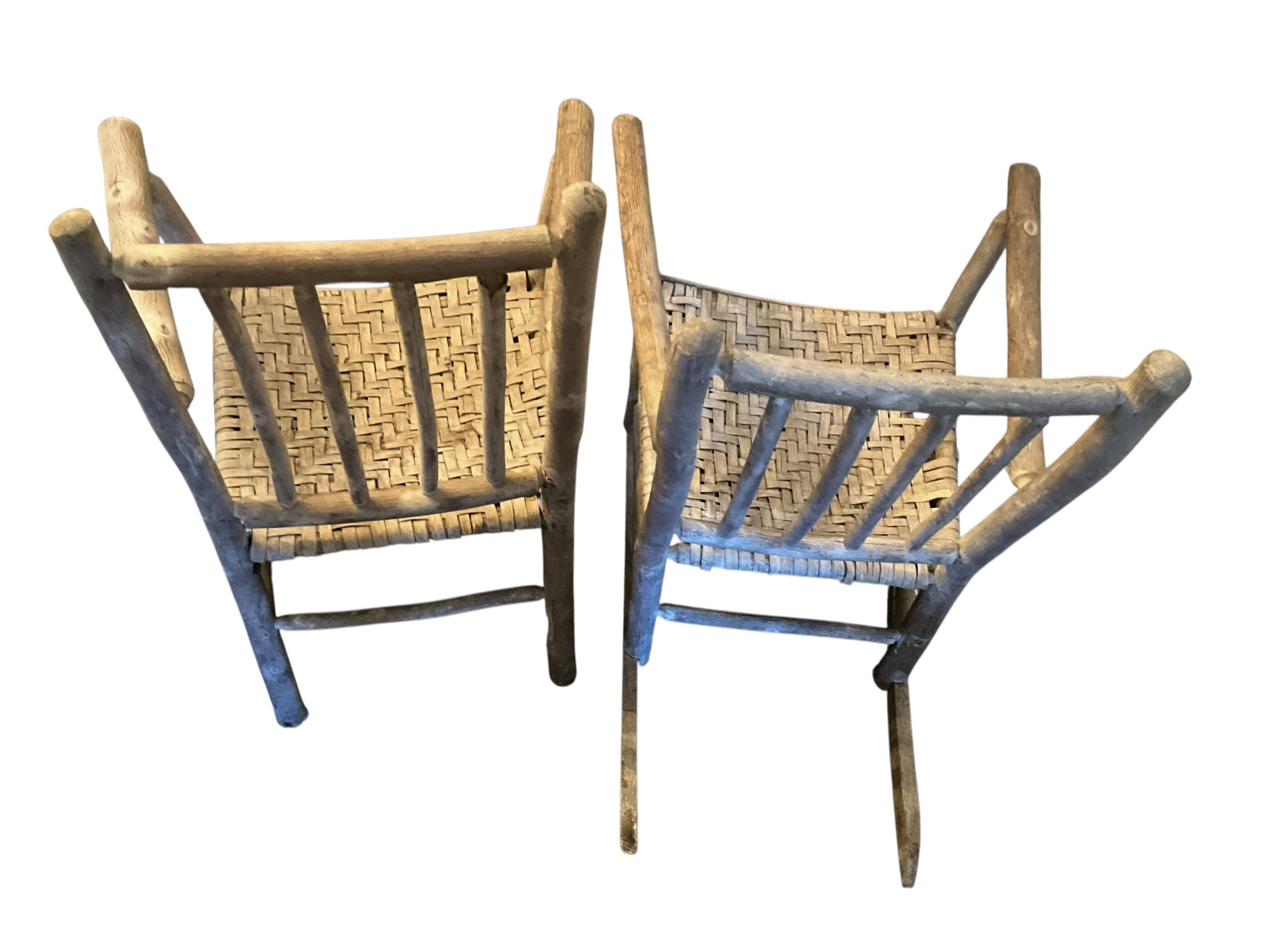 Pair Vintage Old Hickory Chairs / 1 Chair 1 Rocker
