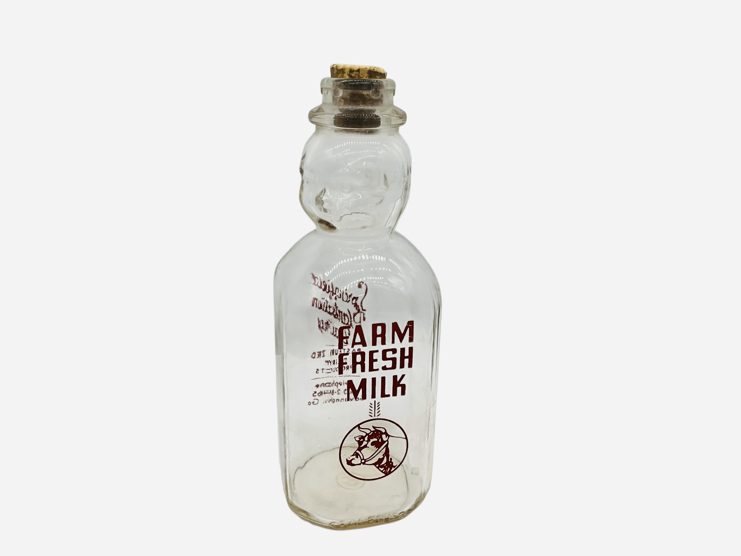 Vintage Baby Face Dairy Milk Bottle - Springfield Plantation Dairy Savannah, GA