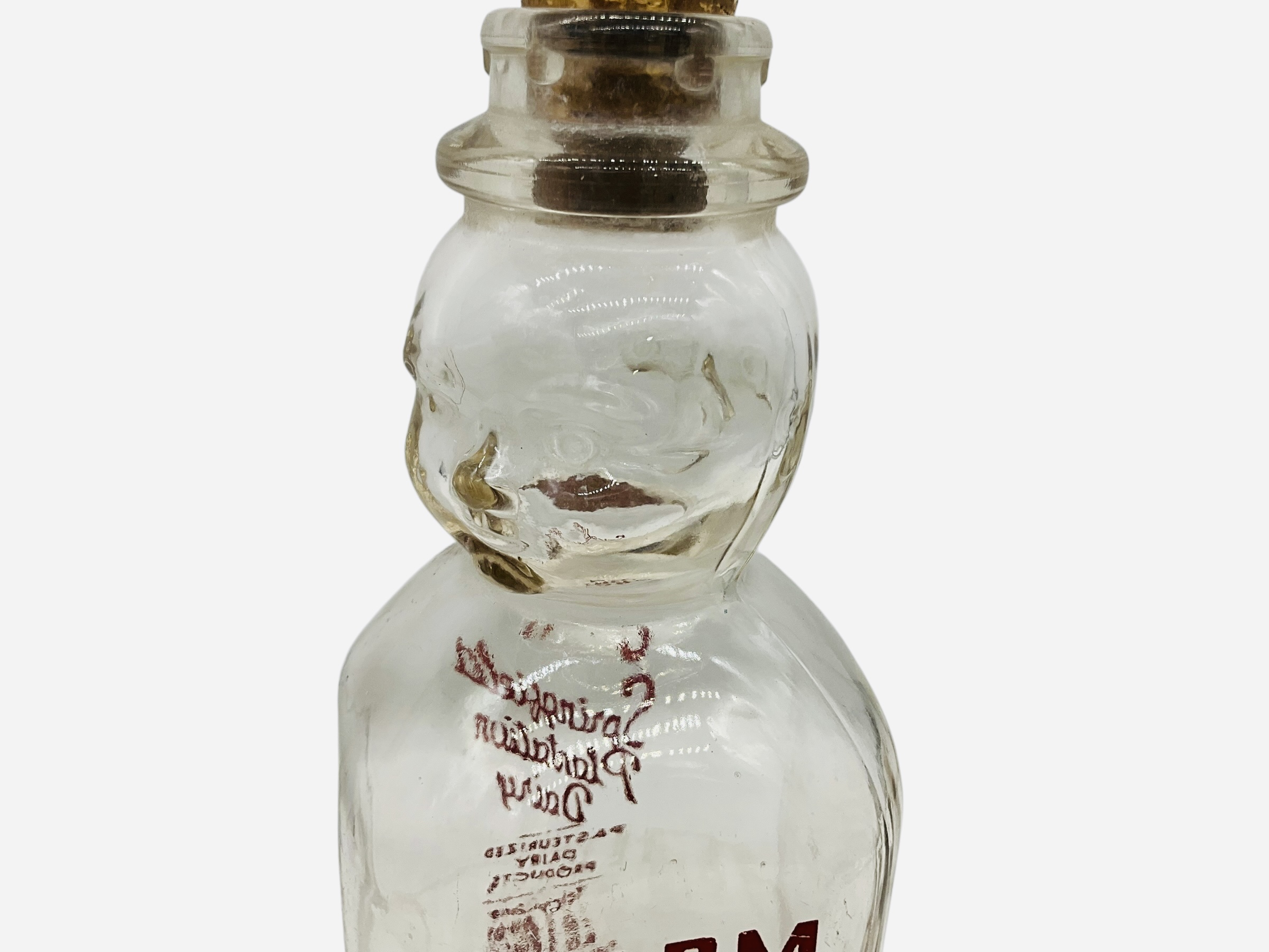 Vintage Baby Face Dairy Milk Bottle - Springfield Plantation Dairy Savannah, GA