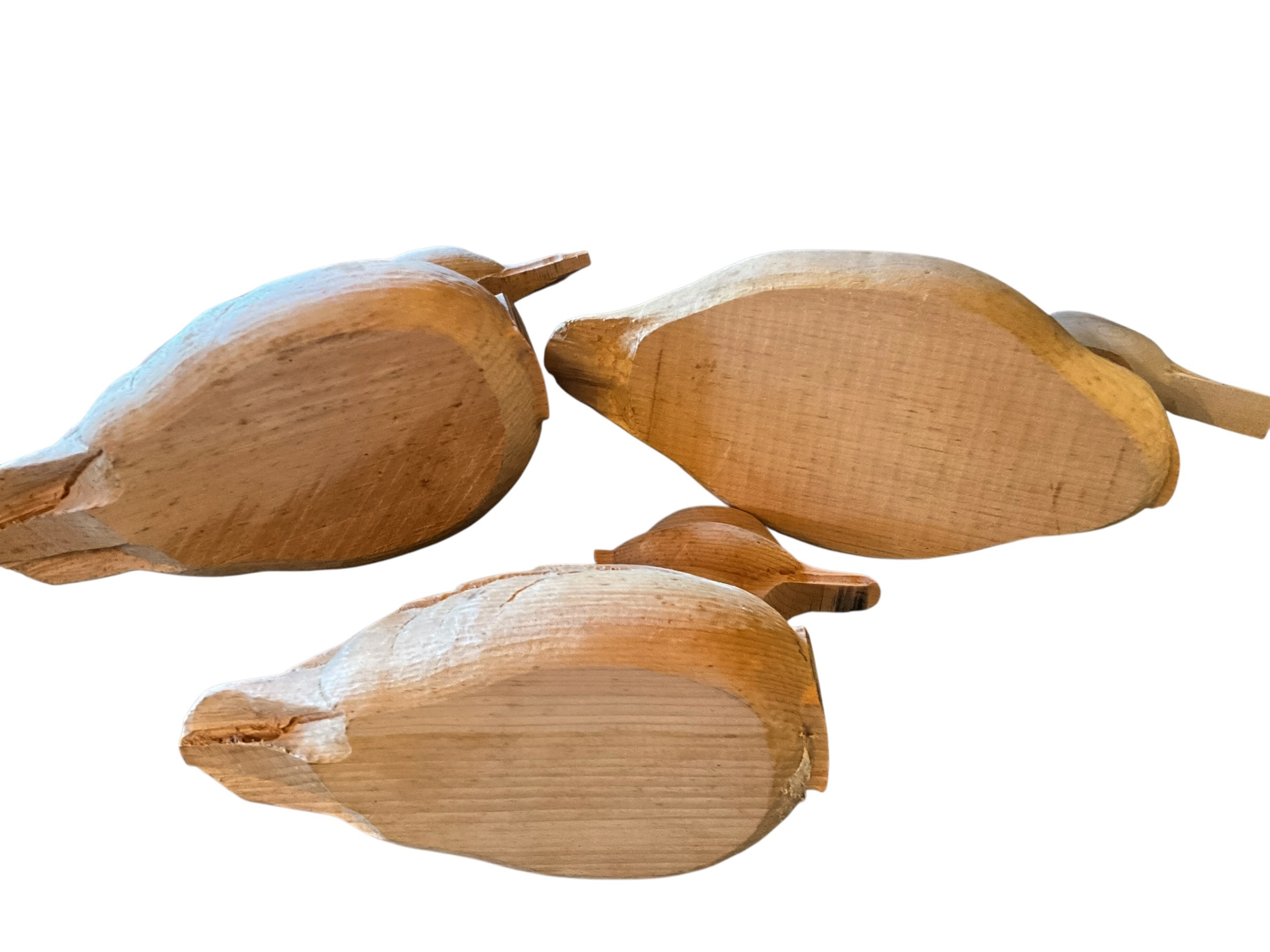 Lot Of 3 Hand Carved Ducks 12” Long