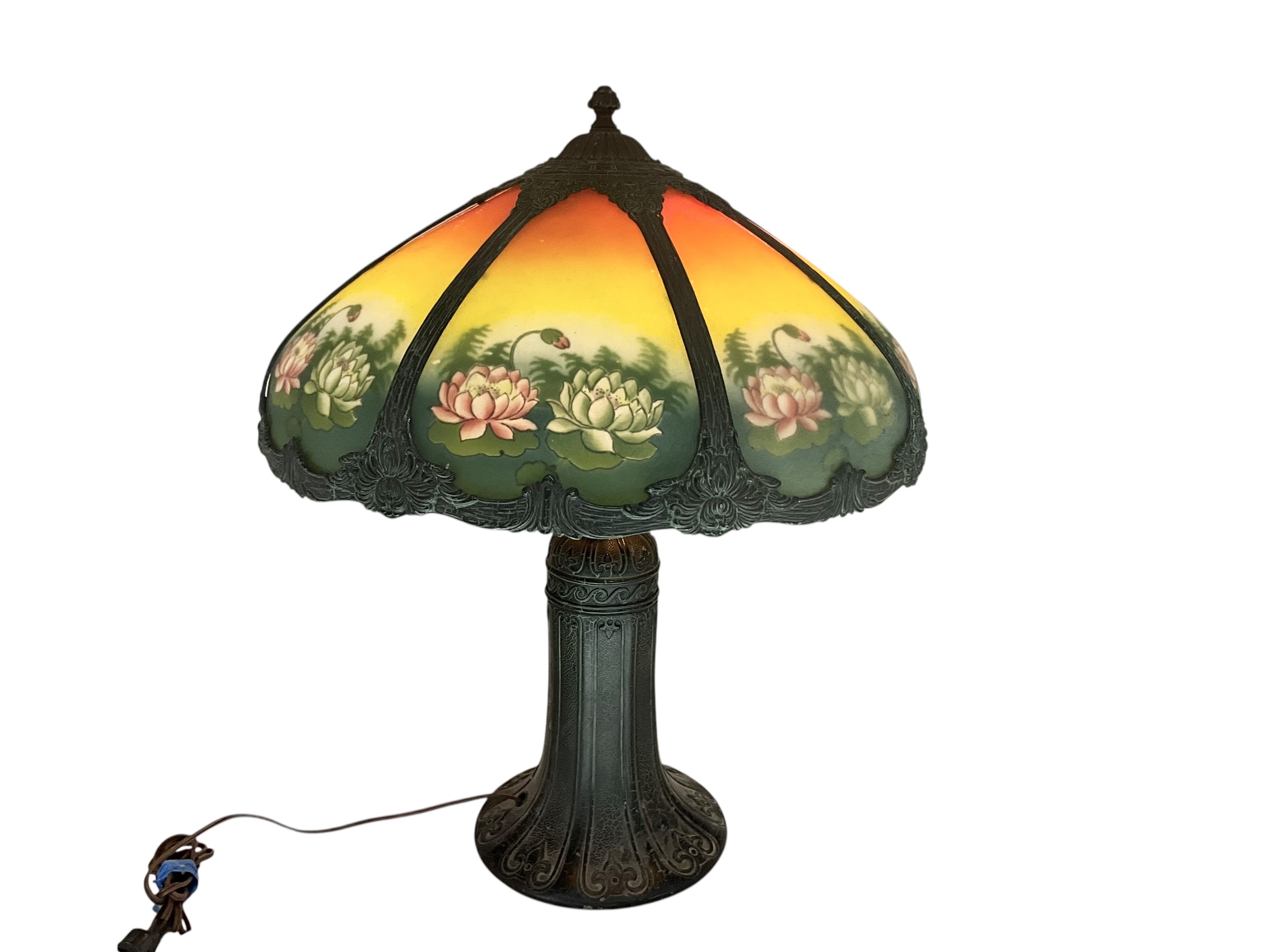 Pittsburgh Lamp Co Reverse Painted Table Lamp