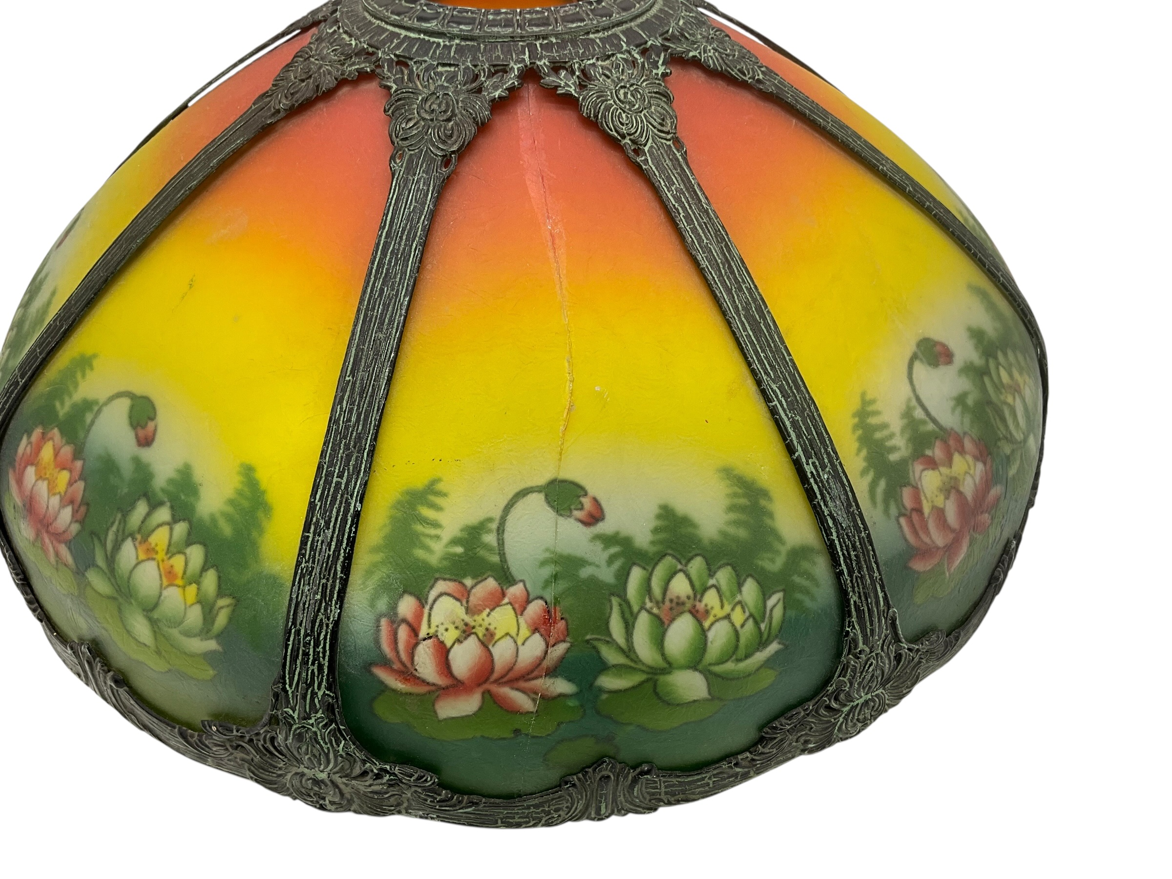 Pittsburgh Lamp Co Reverse Painted Table Lamp