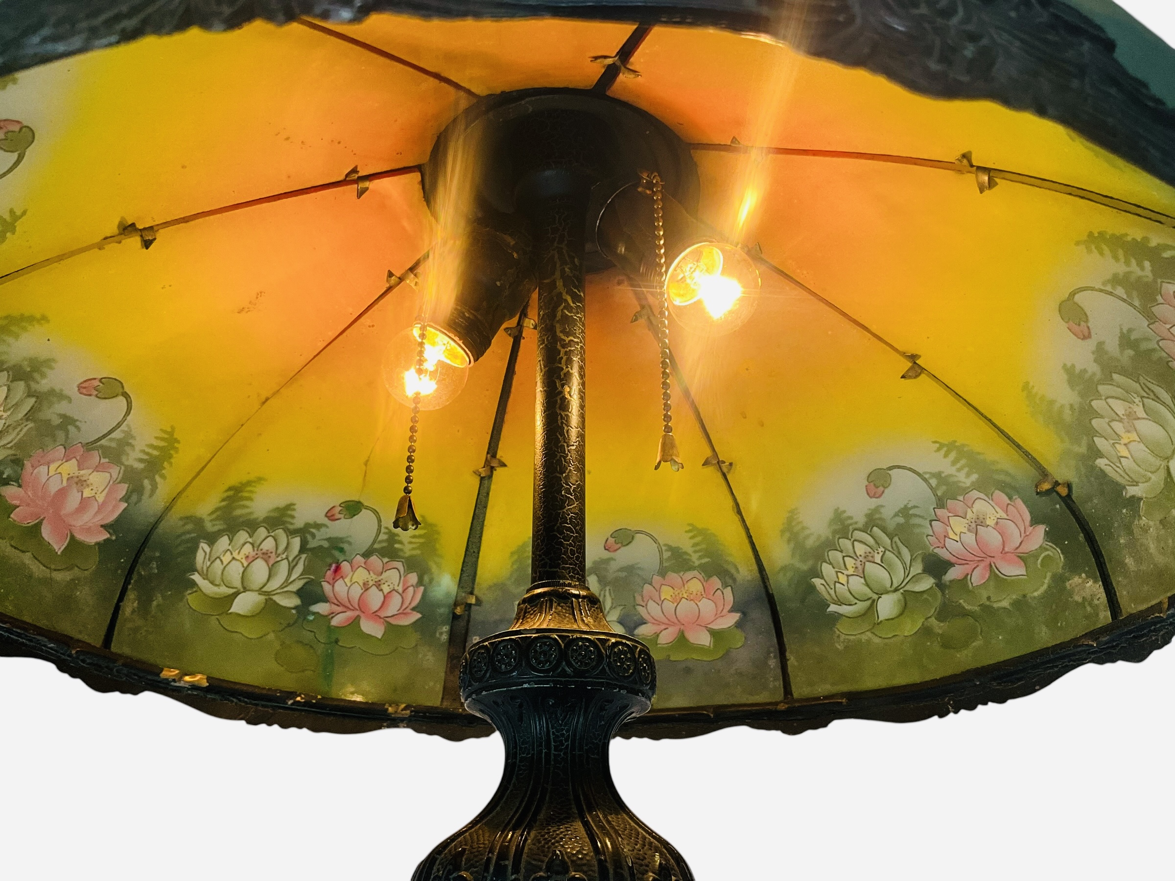 Pittsburgh Lamp Co Reverse Painted Table Lamp