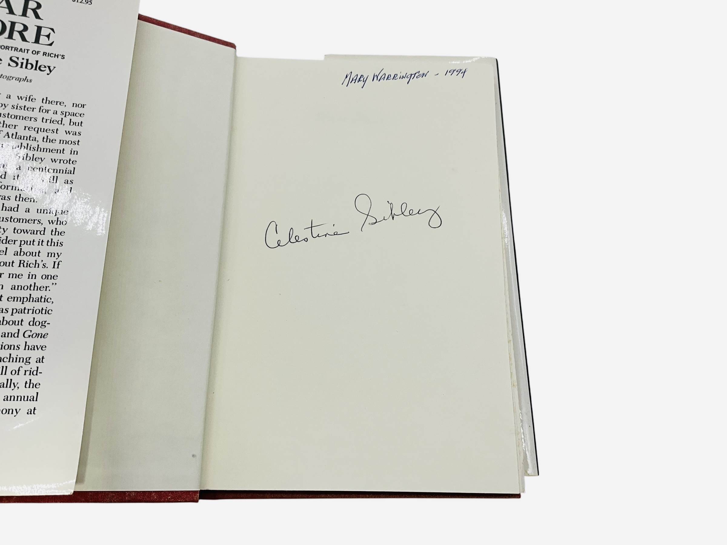Dear Store: An Affectionate Portrait of Rich's by Celestine Sibley Signed Hardback