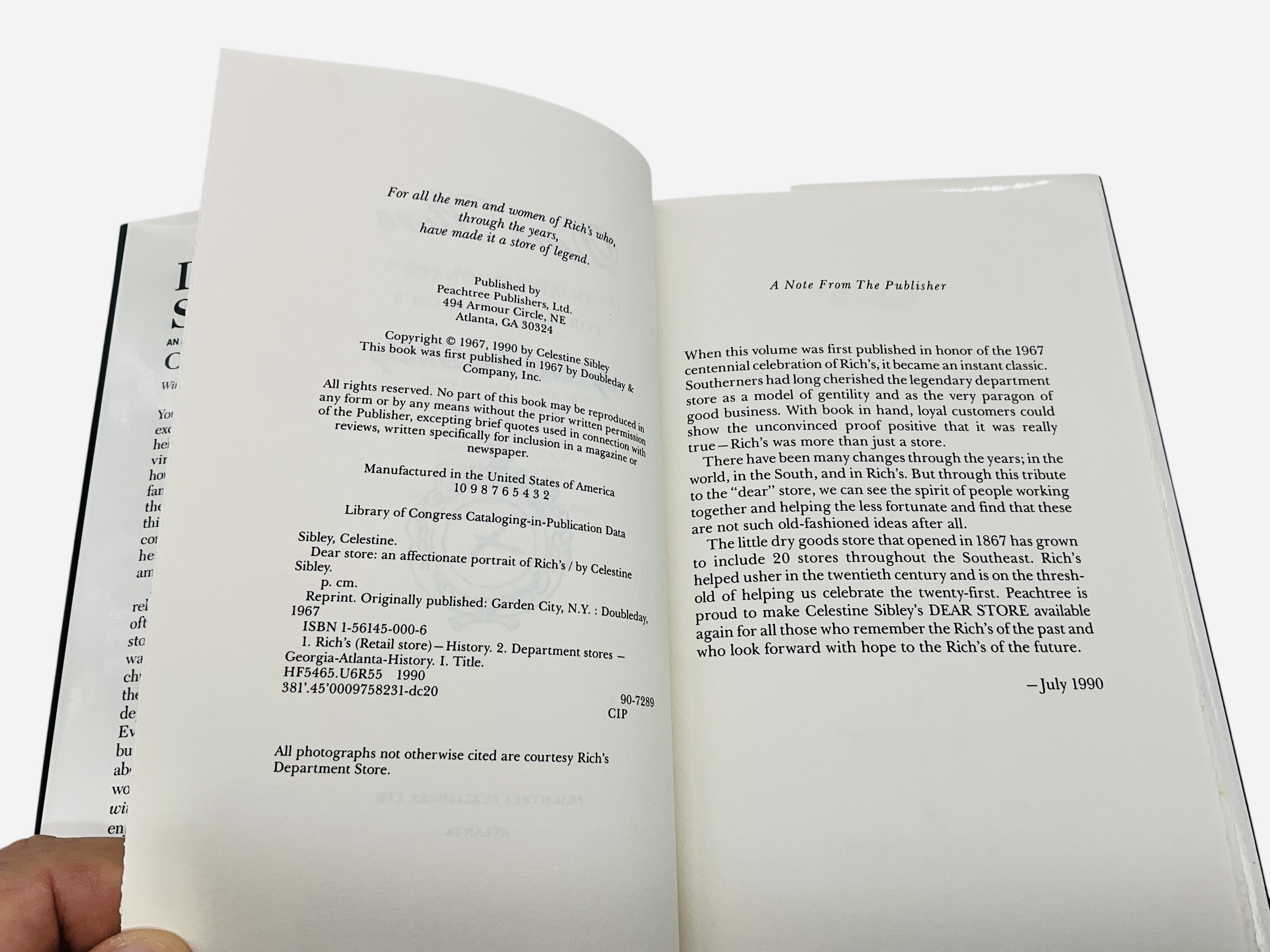 Dear Store: An Affectionate Portrait of Rich's by Celestine Sibley Signed Hardback