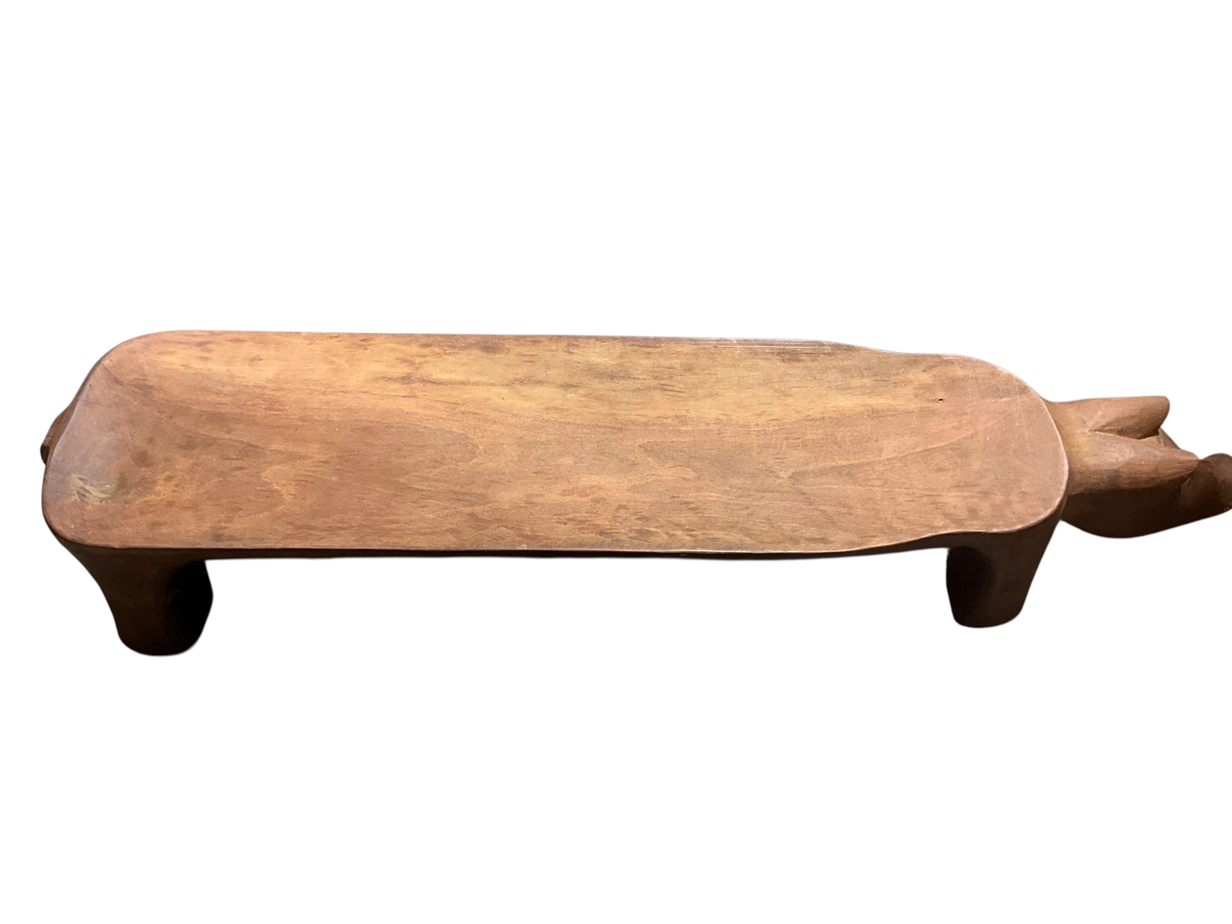 Vintage Hand Carved Wood Pig Serving Tray