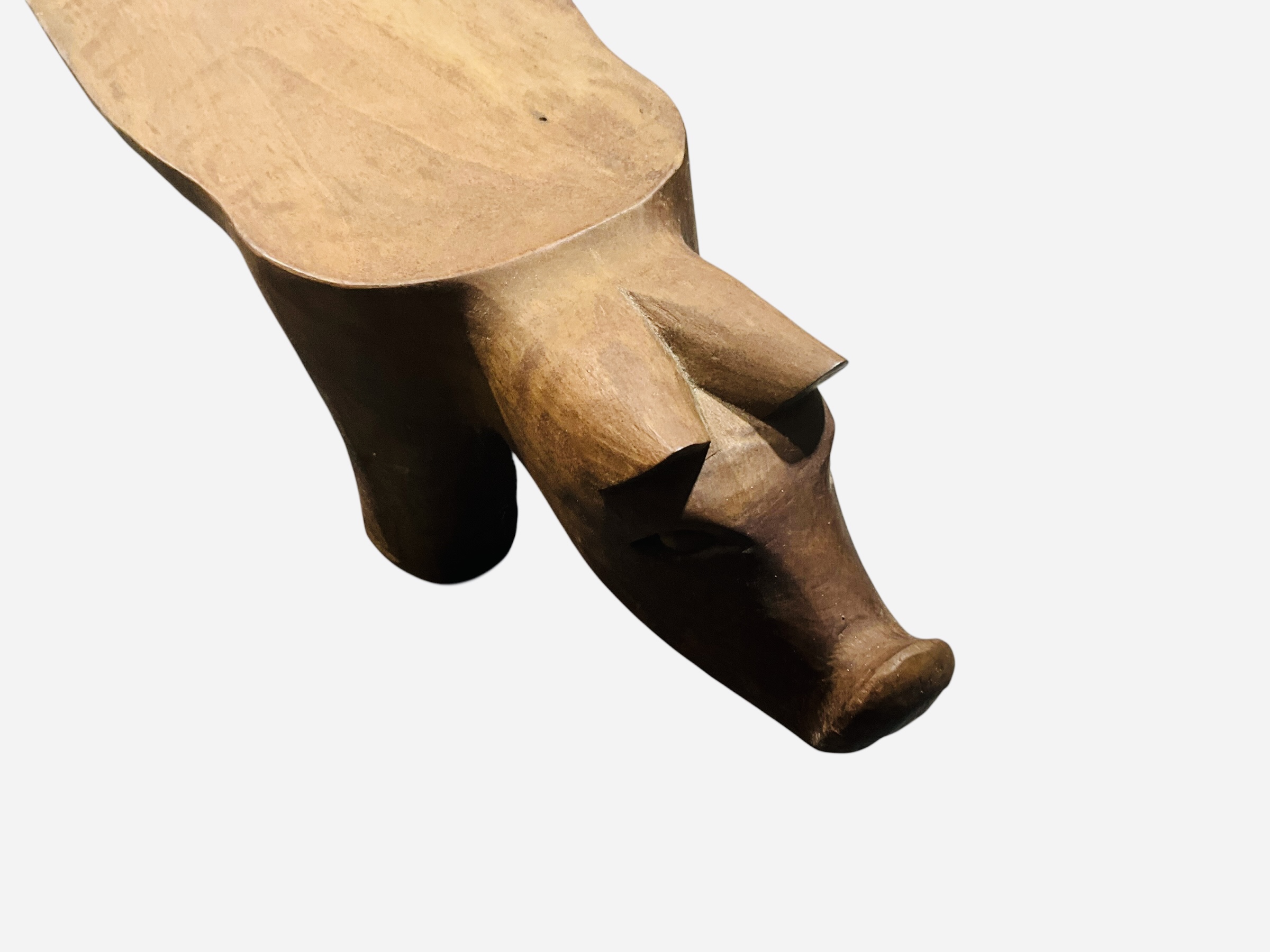 Vintage Hand Carved Wood Pig Serving Tray