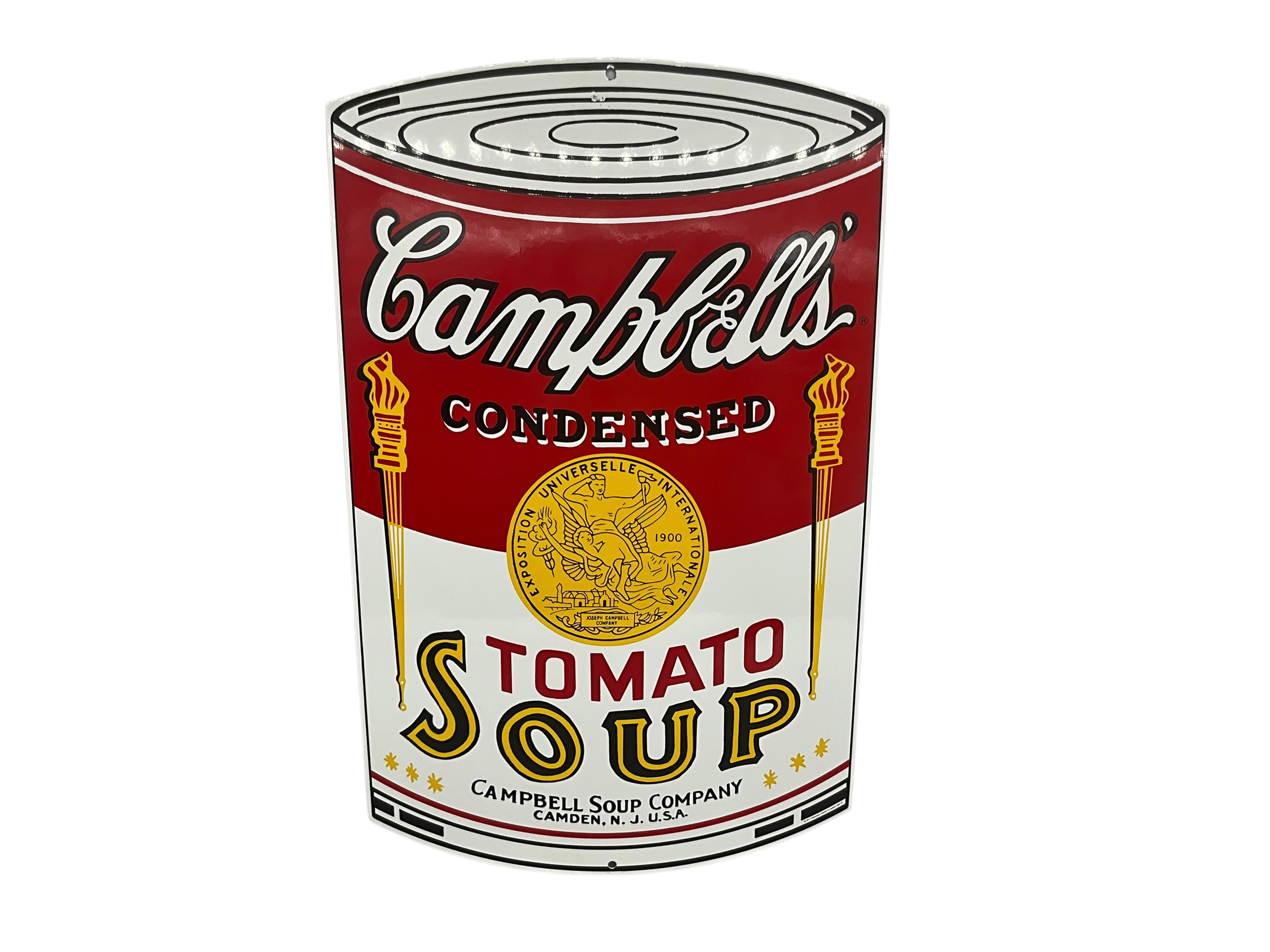 Campbells Tomato Soup Can Metal Enamel Advertising Sign