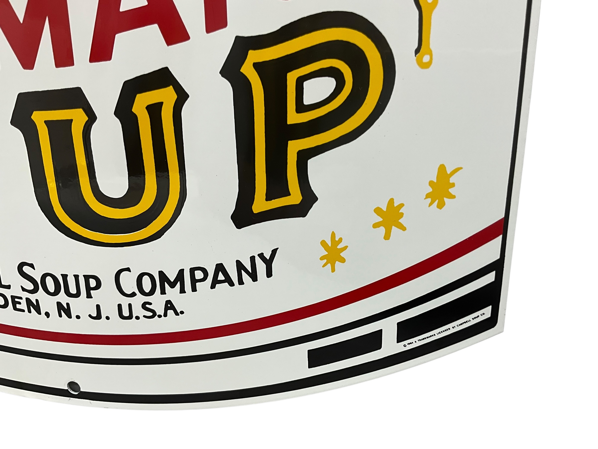 Campbells Tomato Soup Can Metal Enamel Advertising Sign