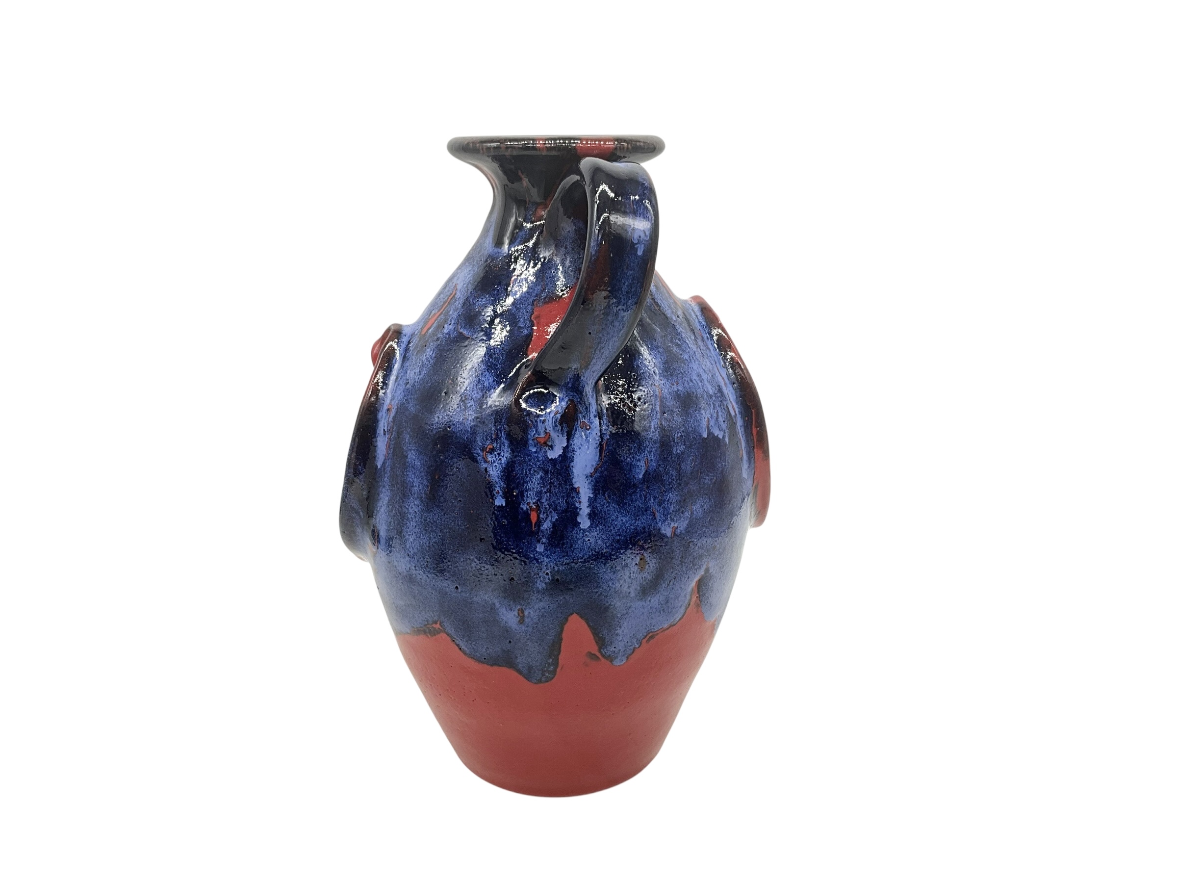 Jonathon Corn Patriotic Red, White, & Blue Folk Pottery Face Jug