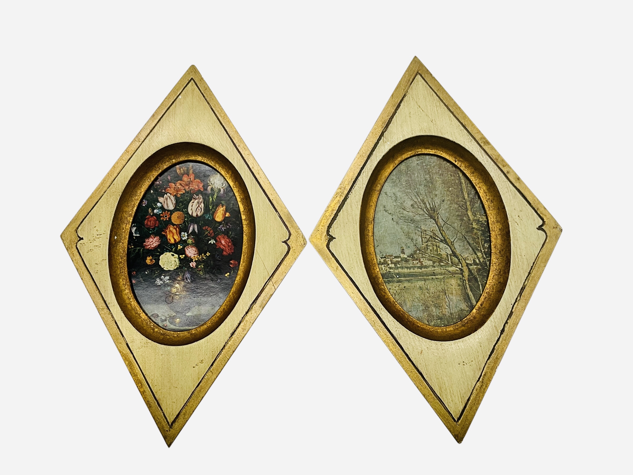 Two MCM Diamond Framed Prints
