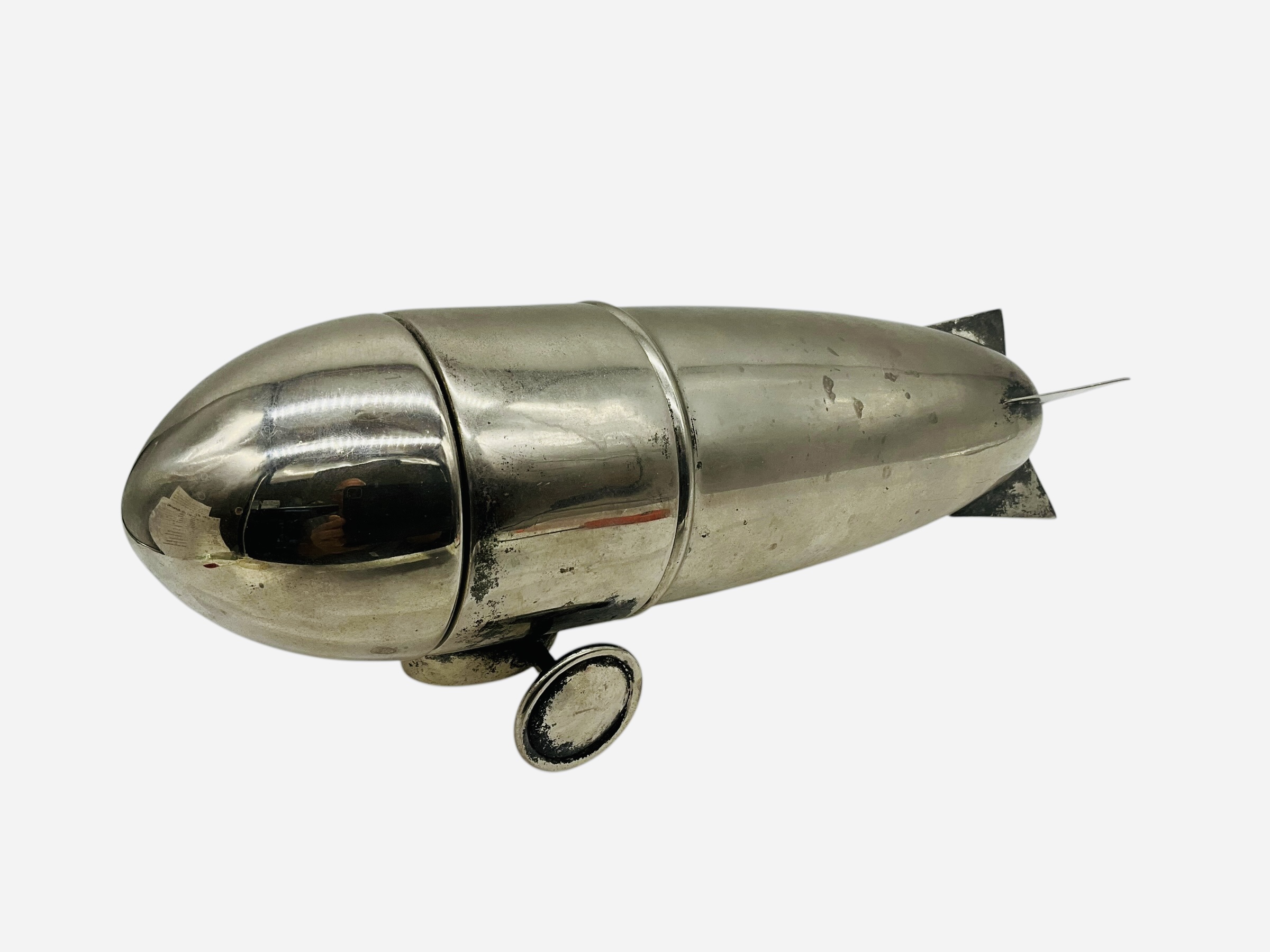 Art Deco Silverplate Zeppelin Cocktail Shaker
