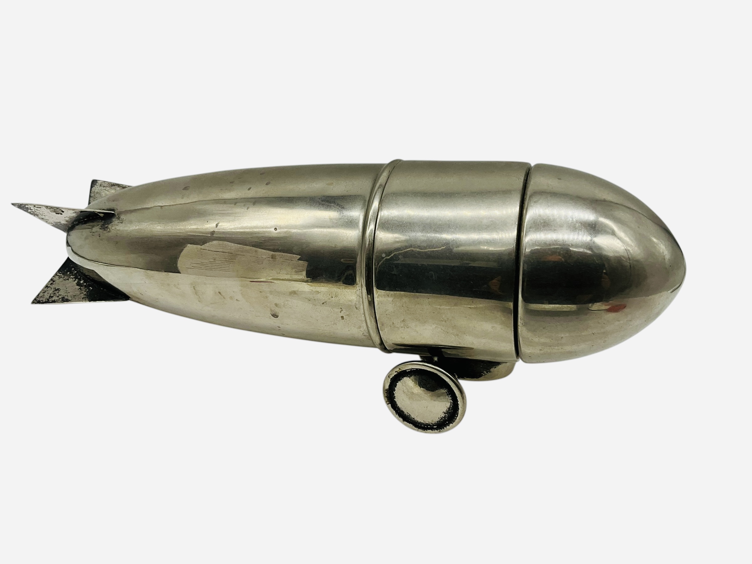 Art Deco Silverplate Zeppelin Cocktail Shaker