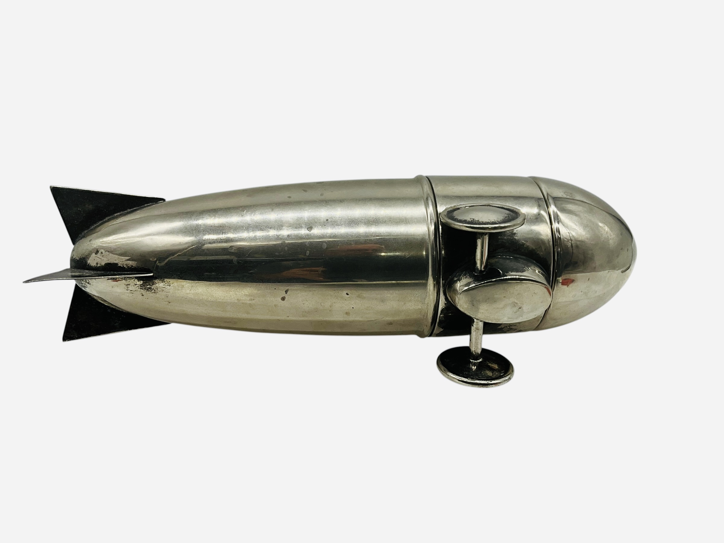 Art Deco Silverplate Zeppelin Cocktail Shaker