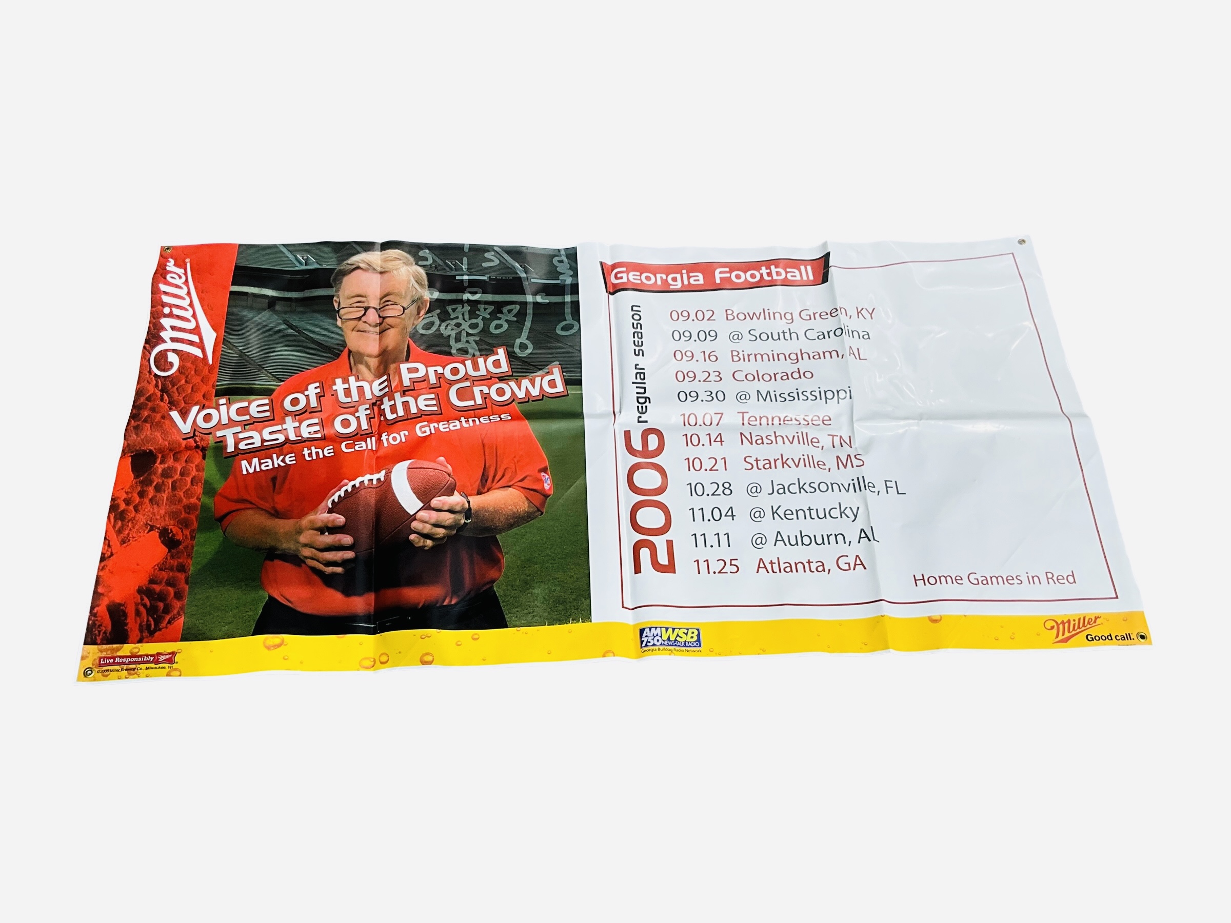 UGA Vince Dooley Schedule Banner