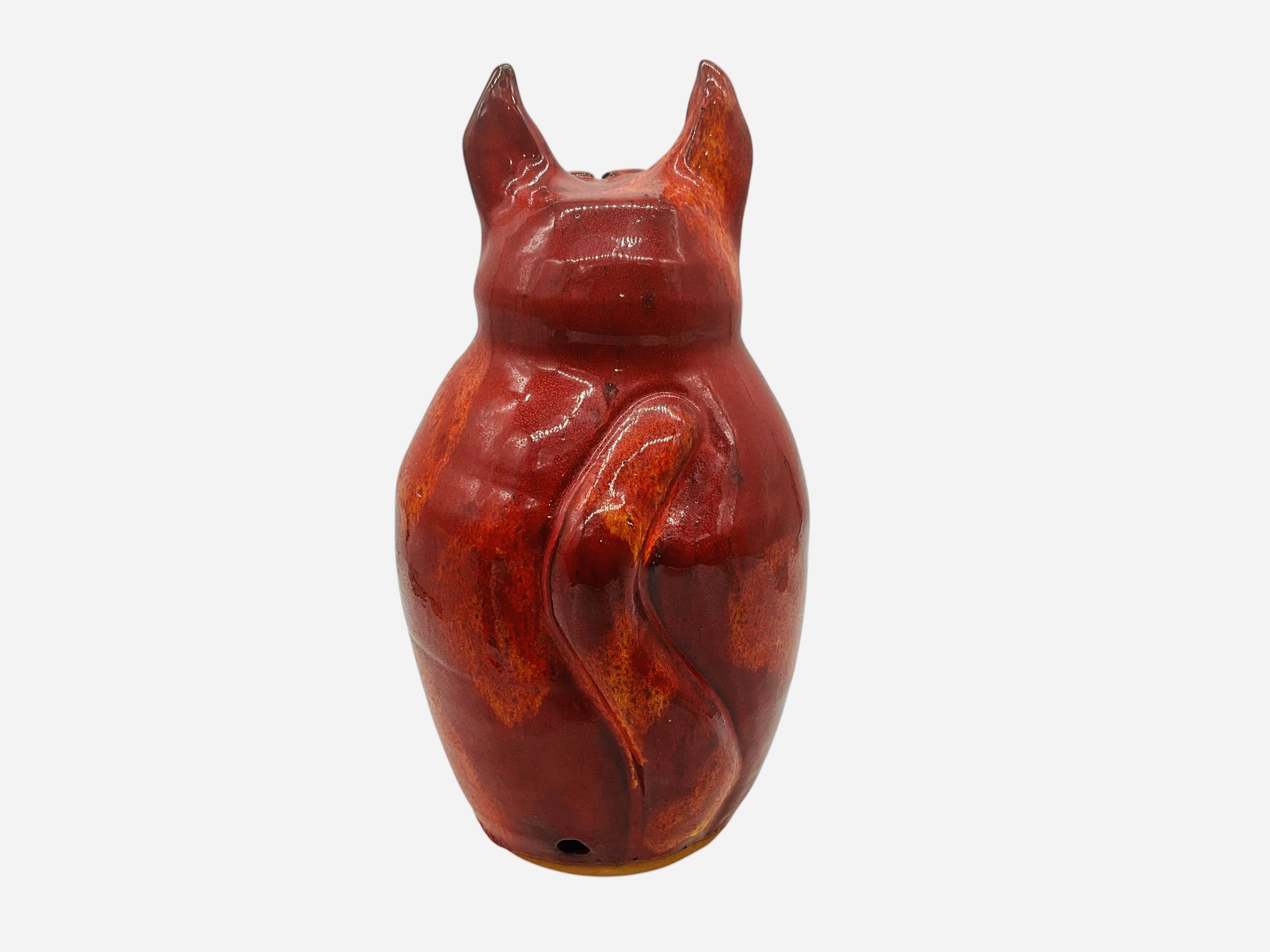 Mike Hanning Red Folk Pottery Cat