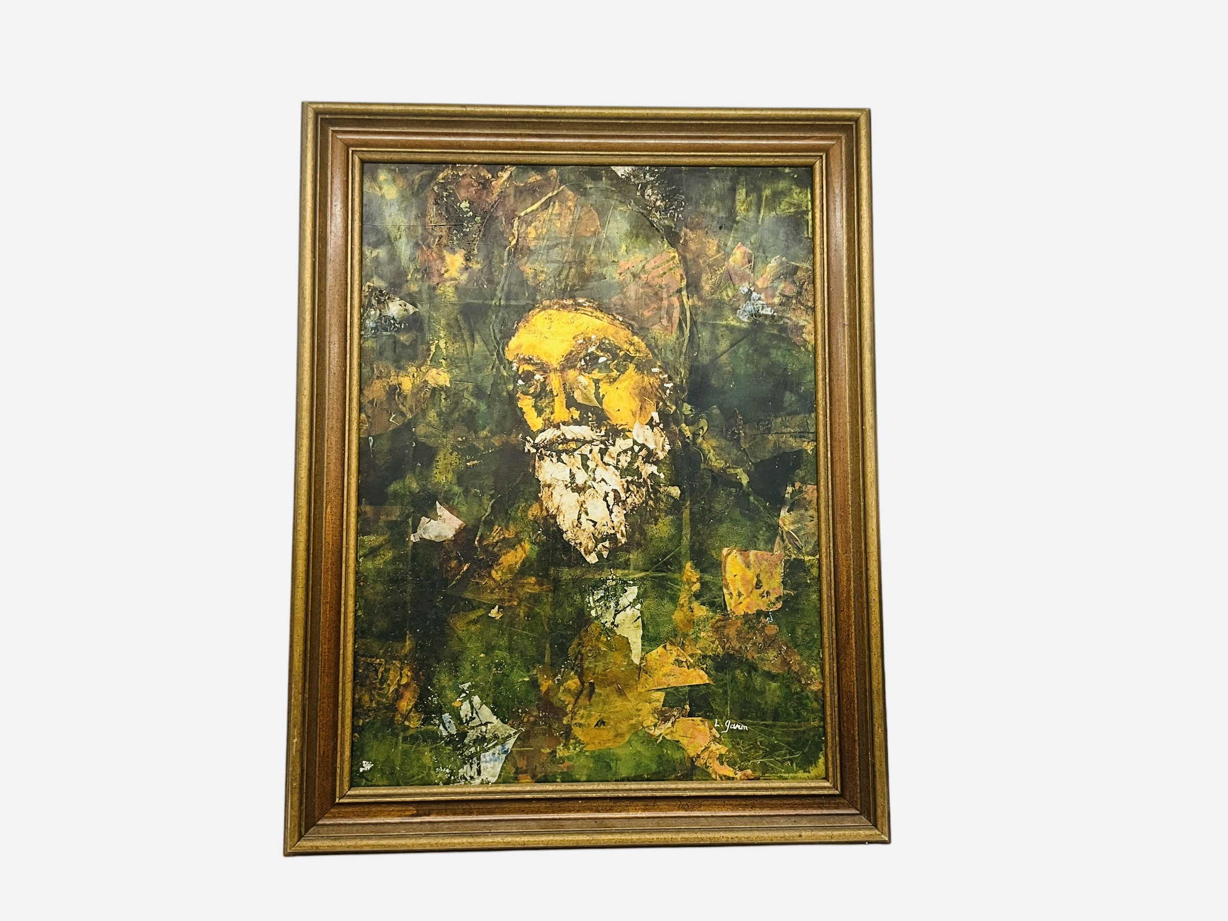 Original Len Garon Mixed Media on Board
