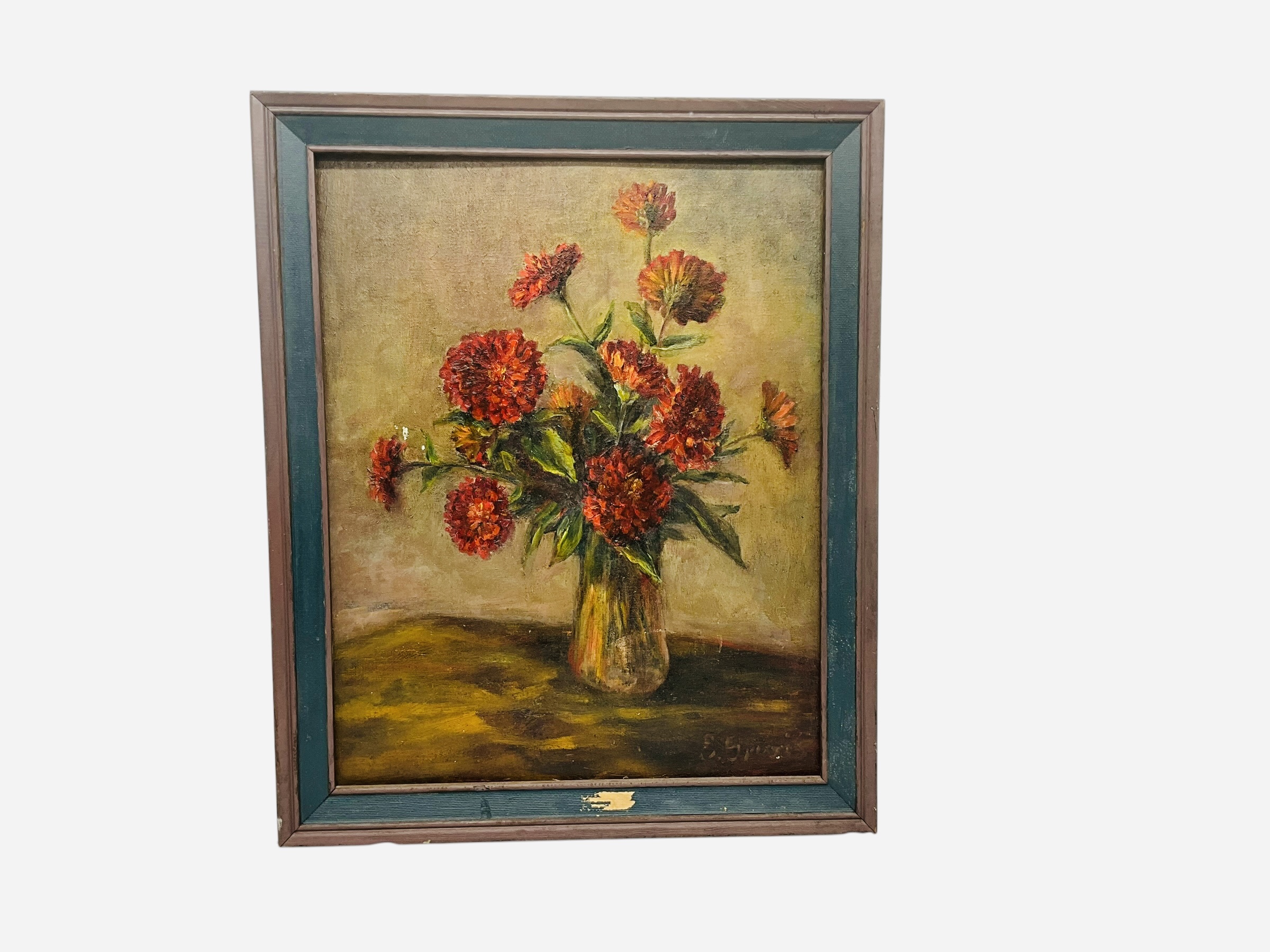 Floral Still Life Oil Painting on Board