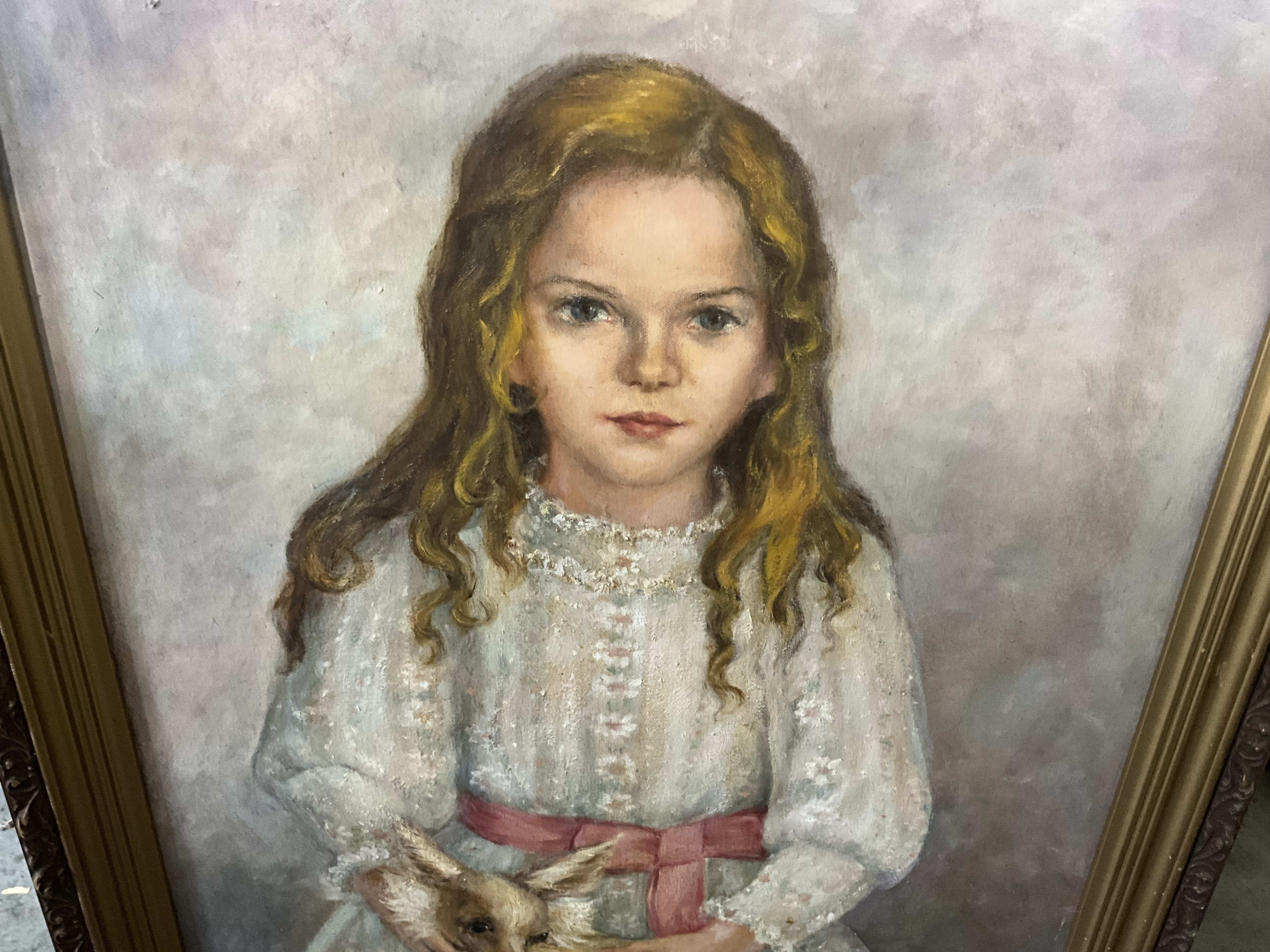 Oil on Canvas - Girl with Dog
