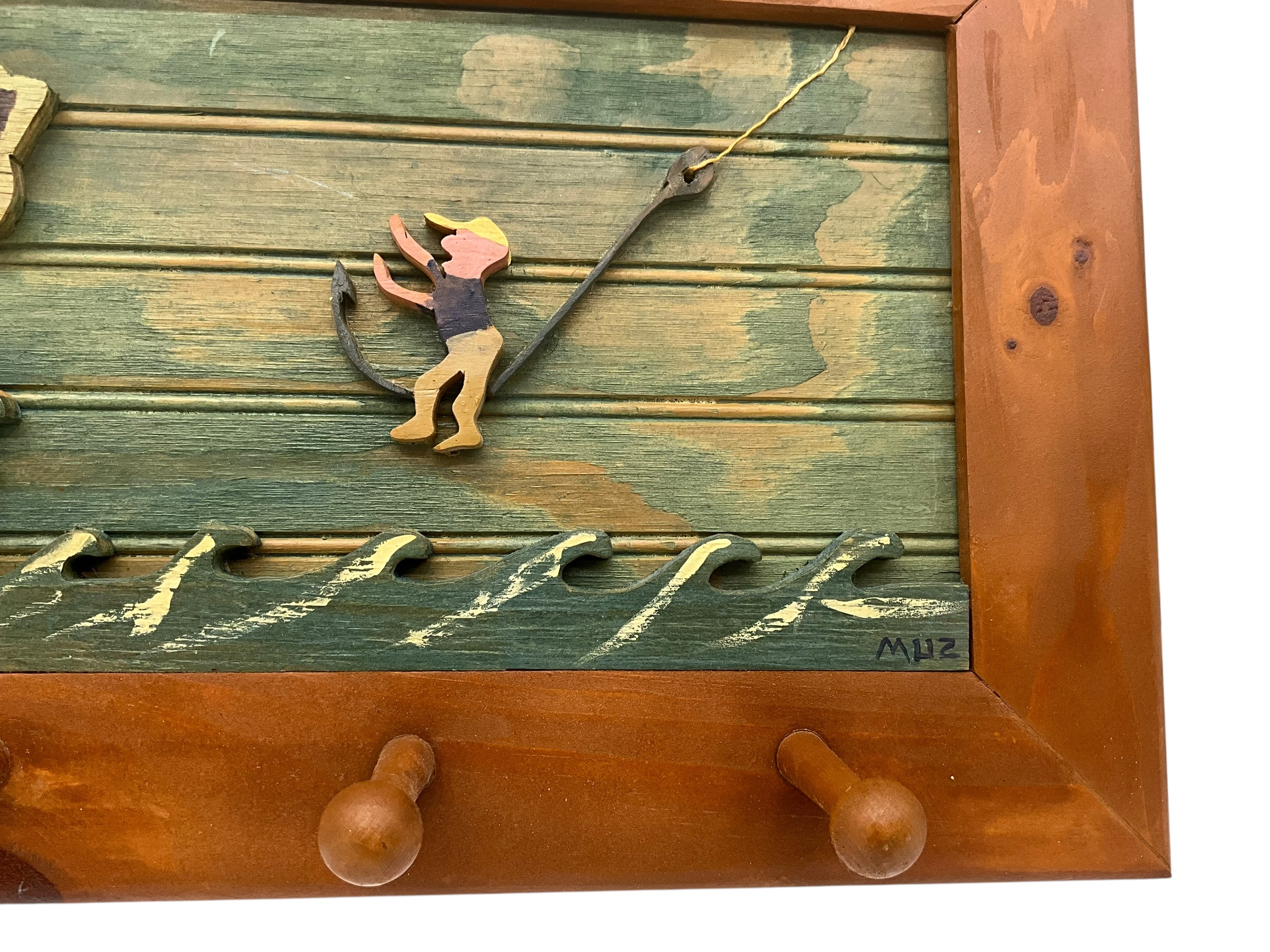 Fish Folk Art Coat Rack