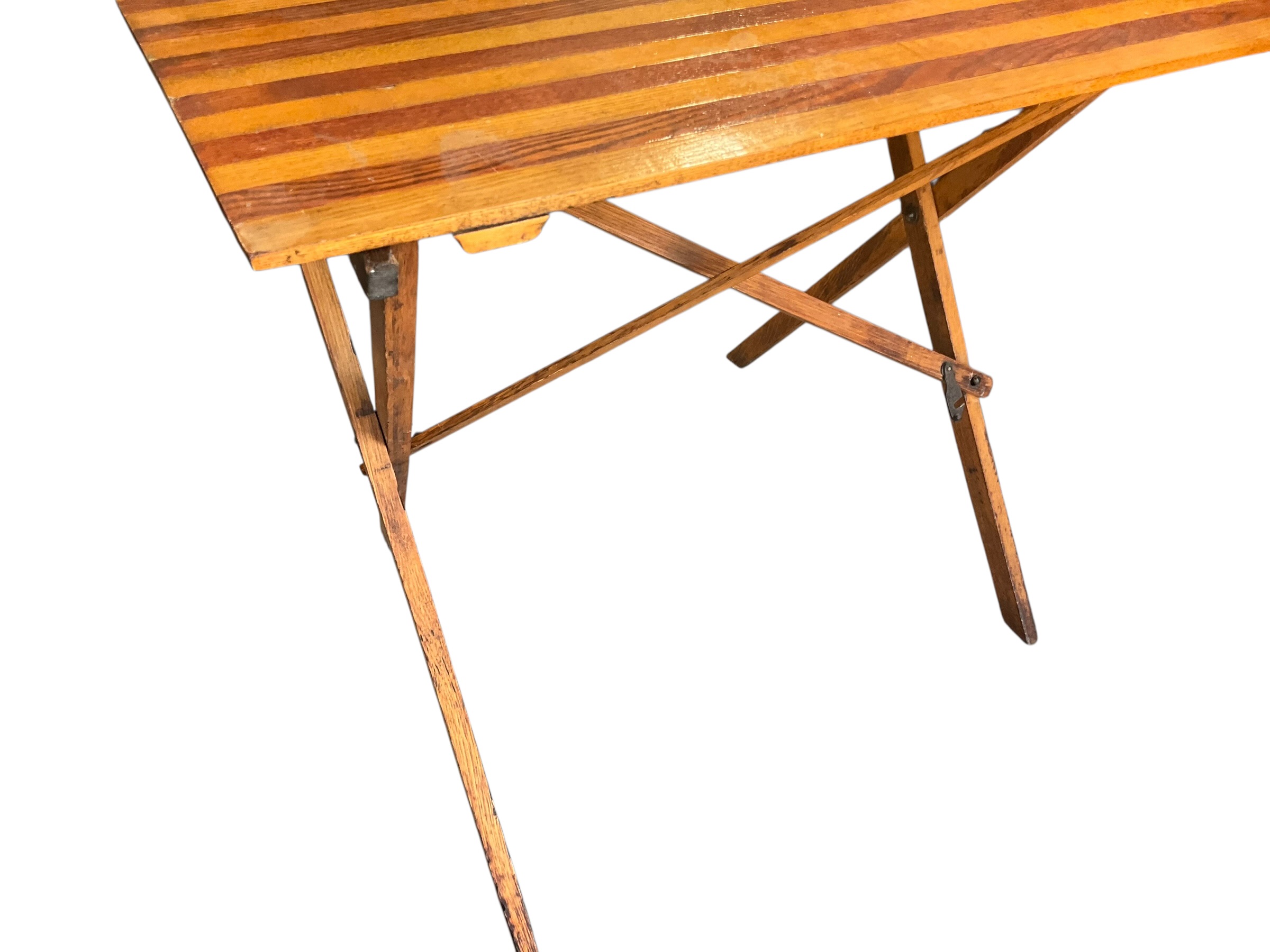 Unusual Antique Travel Campaign Desk