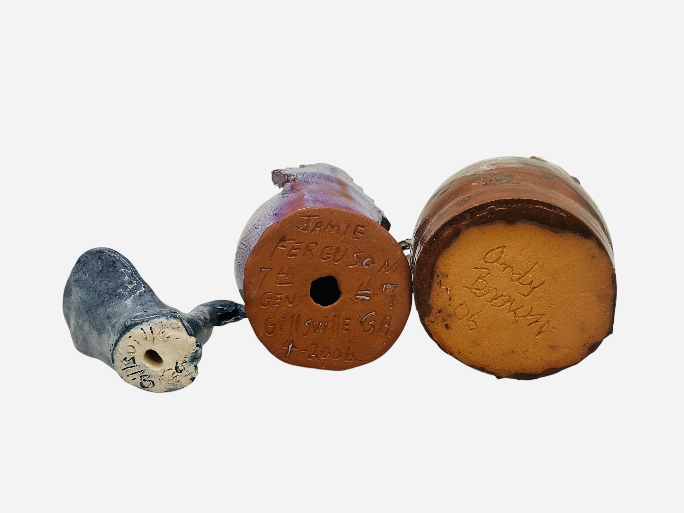 Three Folk Pottery Birds