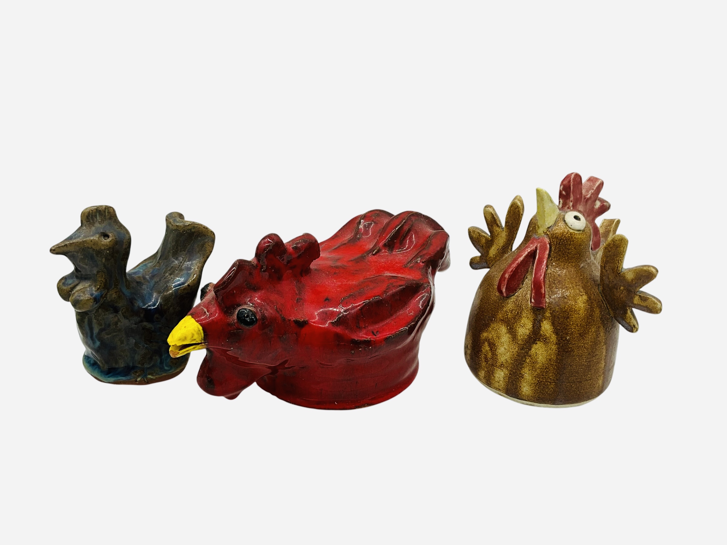 Three Folk Pottery Birds