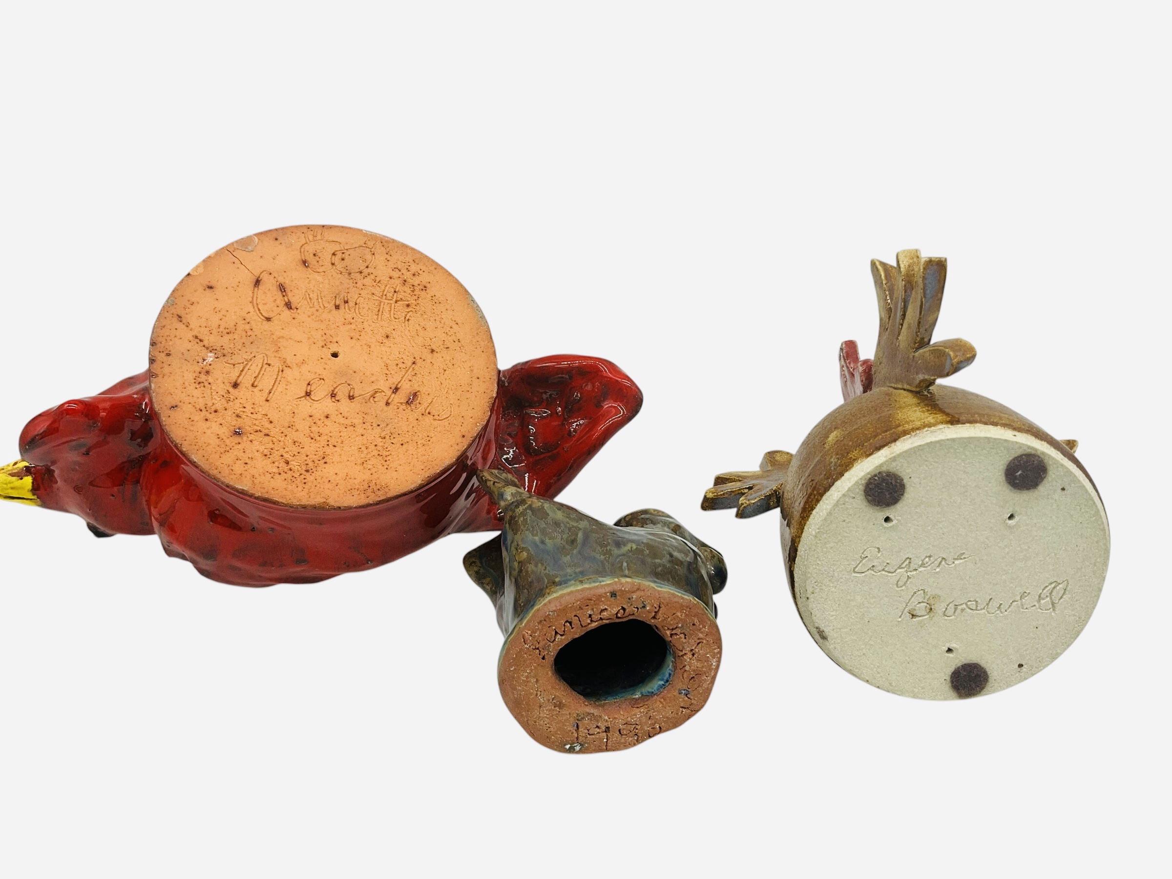Three Folk Pottery Birds