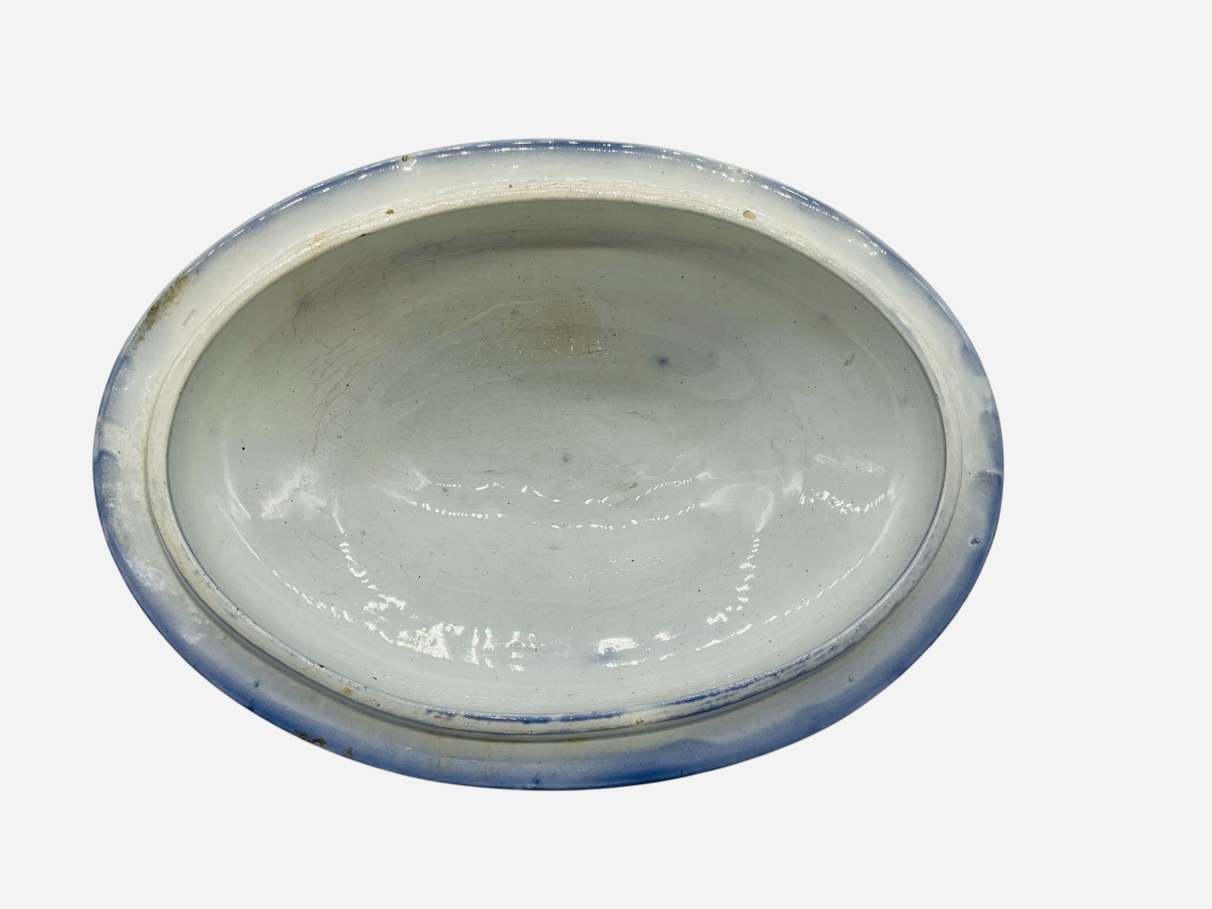 Flow Blue Ironstone Floral Lid