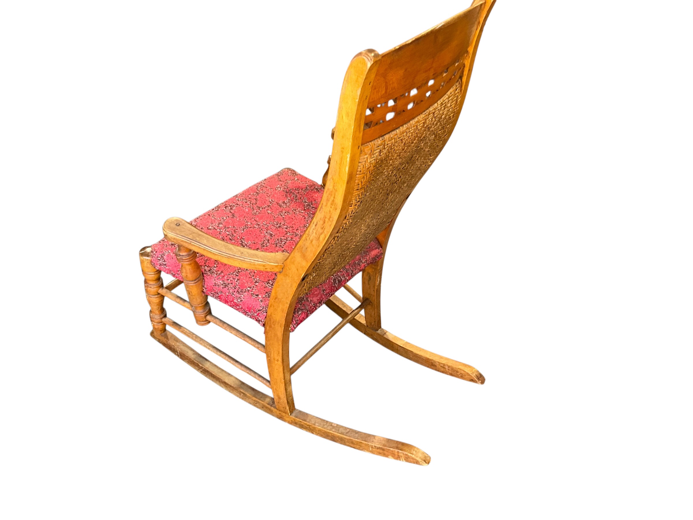 Vintage Rocking Chair with Cane Back