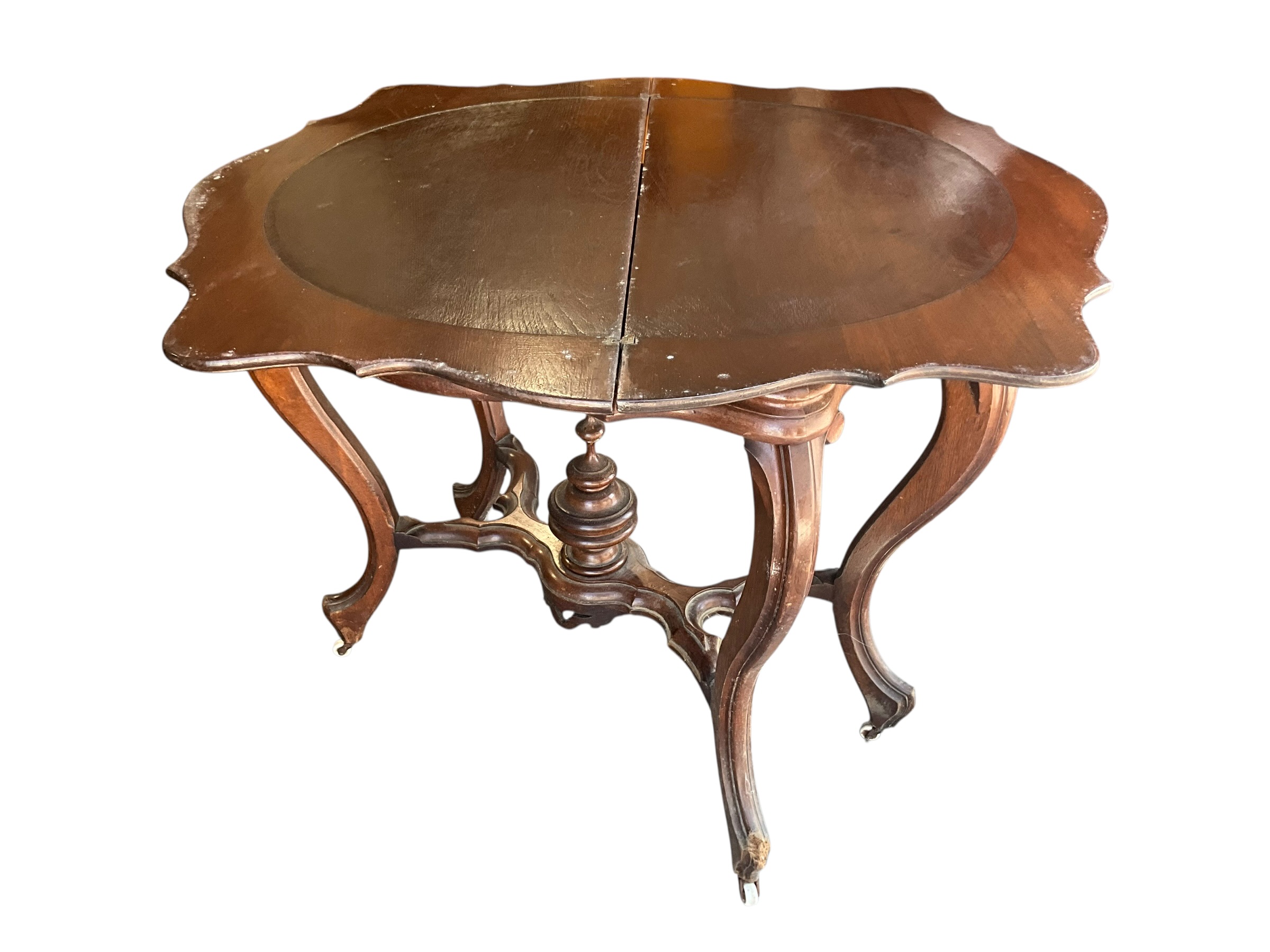 Vintage Wood Flip Top Card Table