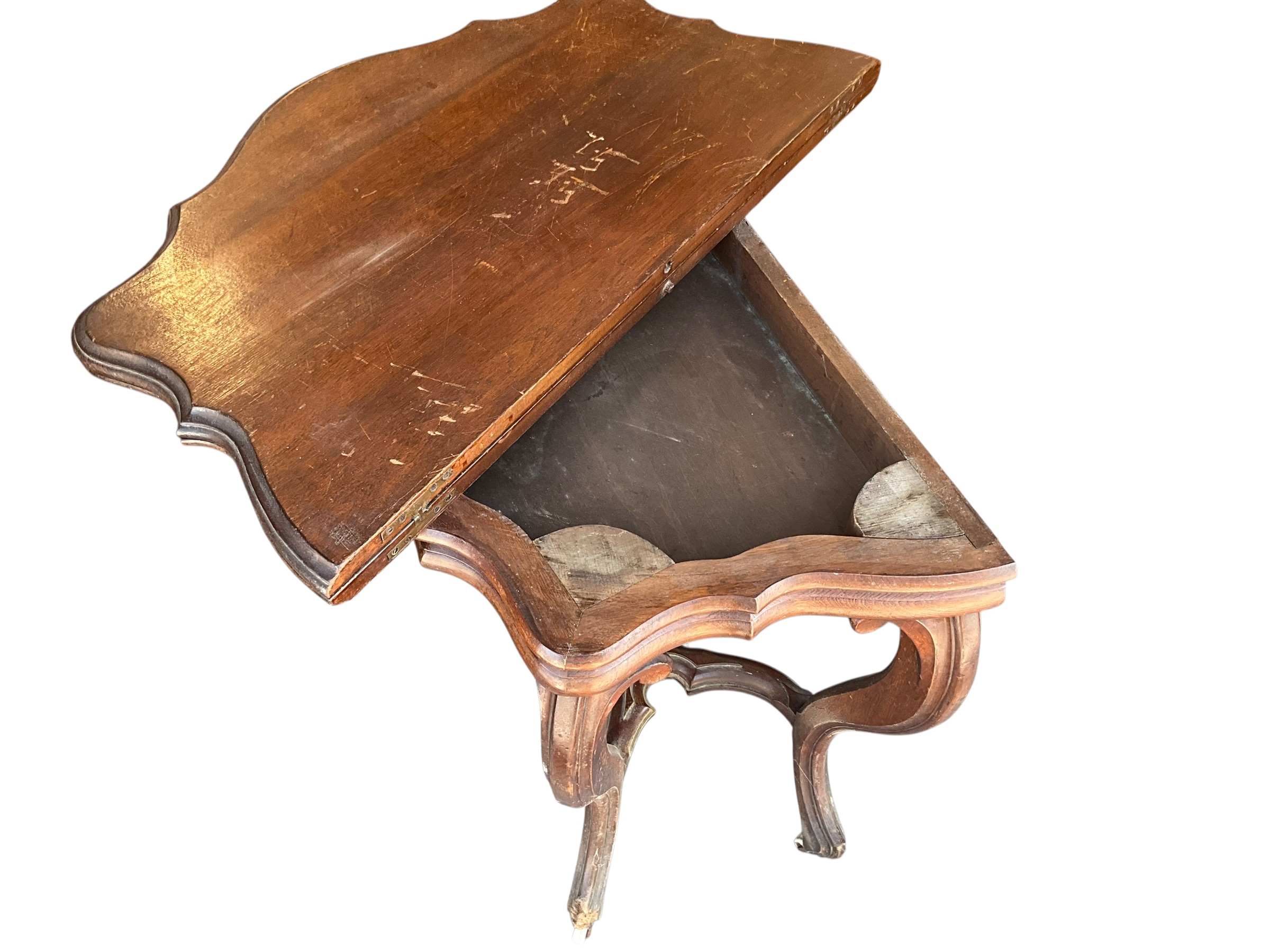Vintage Wood Flip Top Card Table