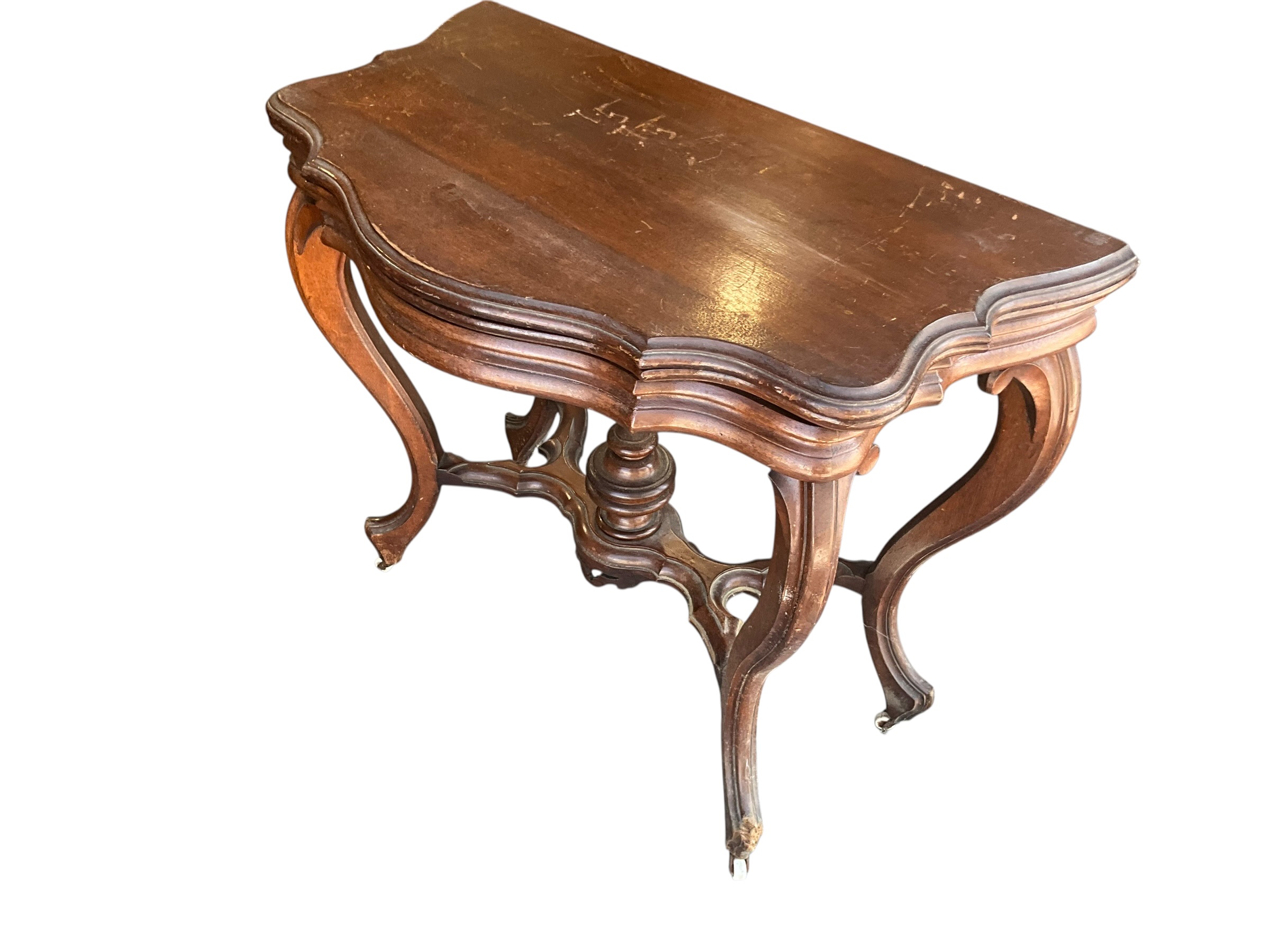 Vintage Wood Flip Top Card Table