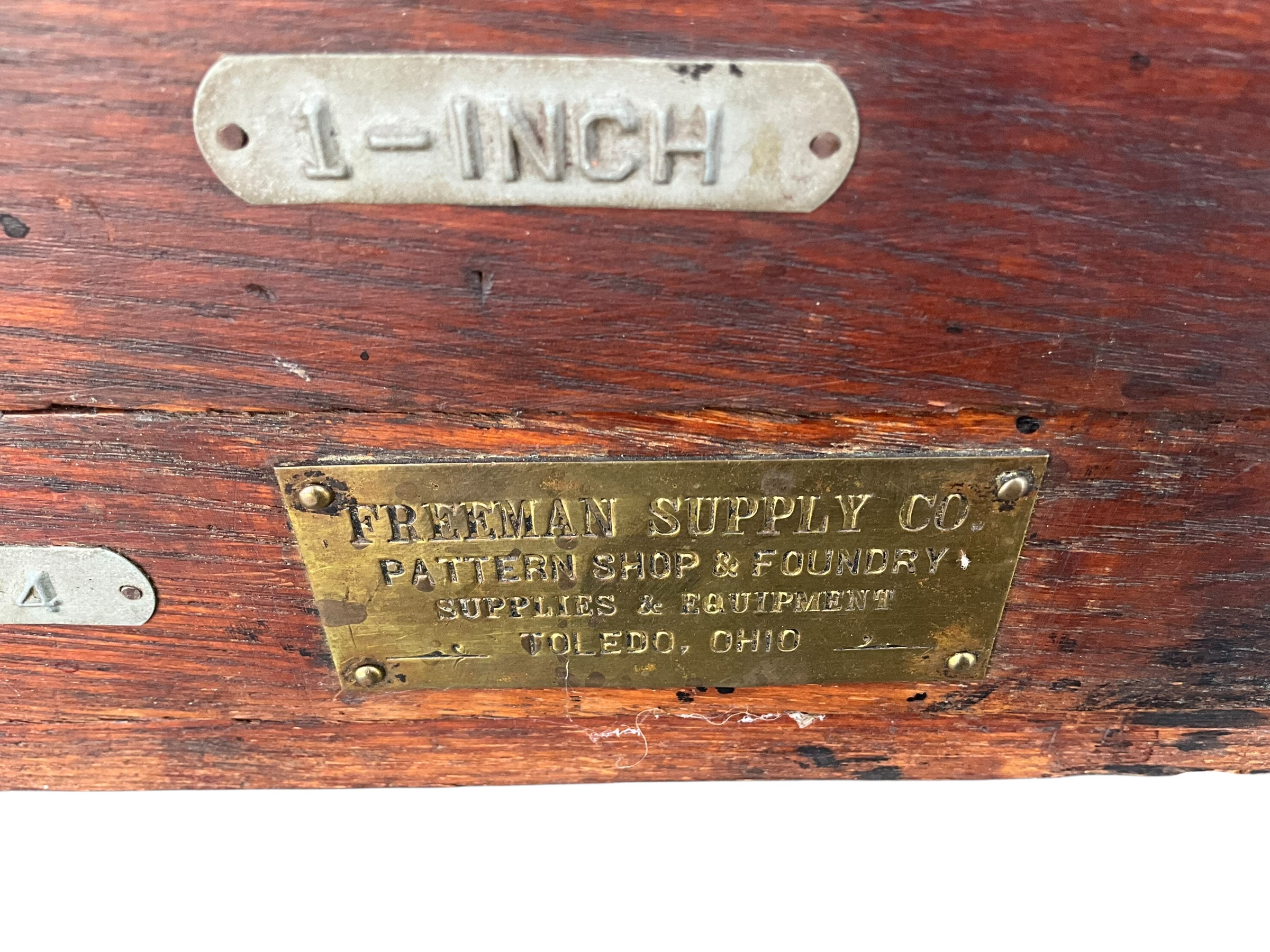 Early Wooden Foundry Shop Flat Drawer Cabinet
