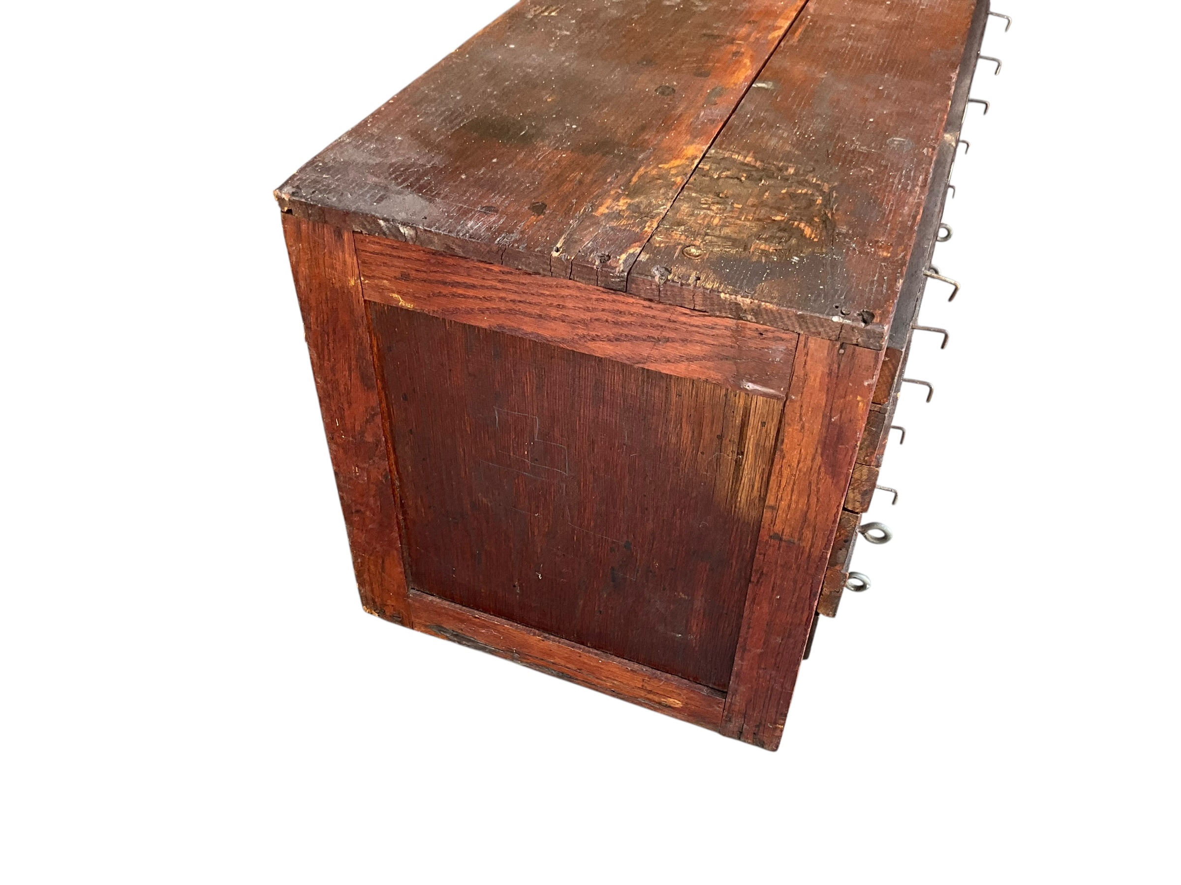 Early Wooden Foundry Shop Flat Drawer Cabinet