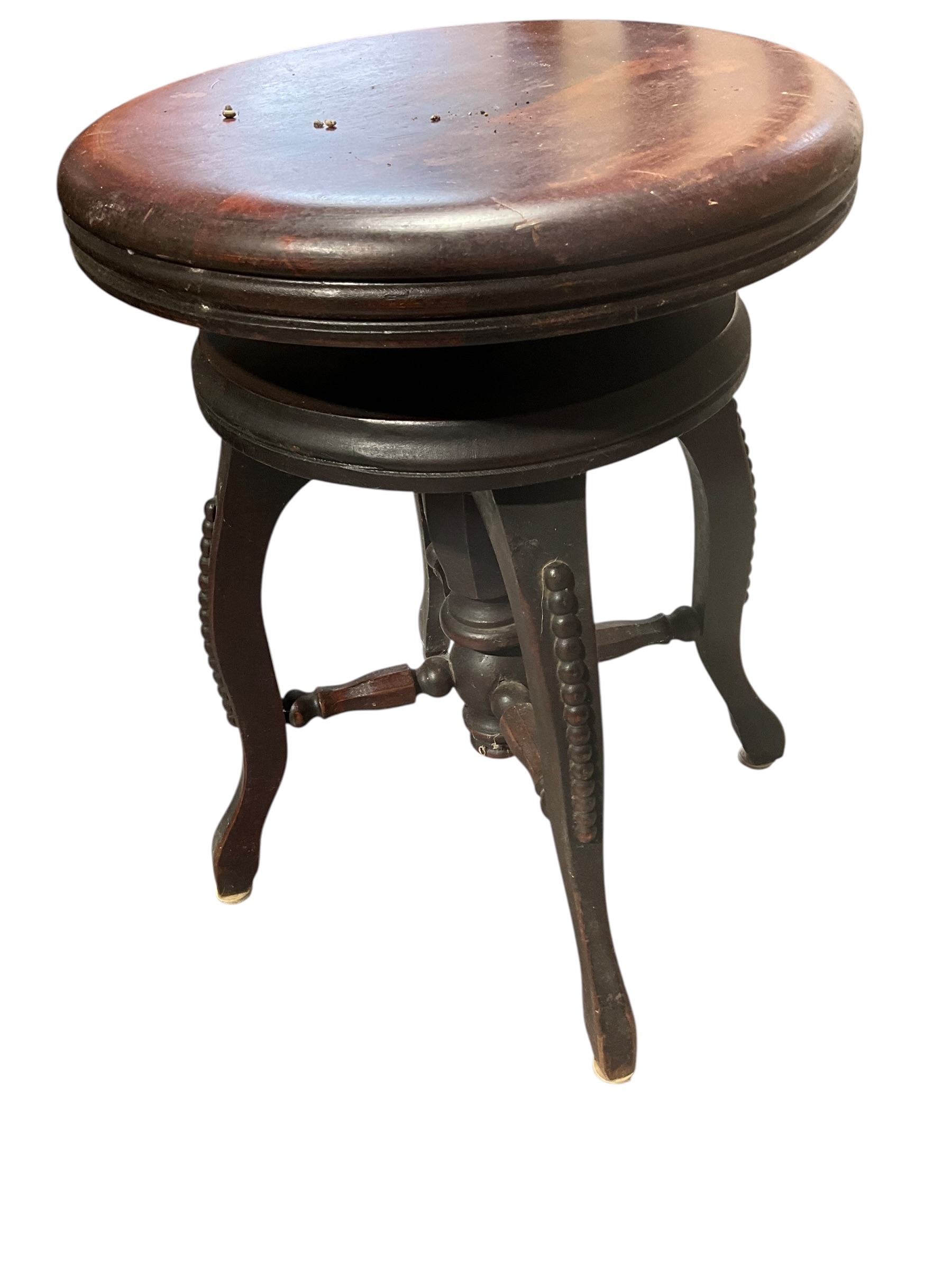 Antique High Back Piano Stool