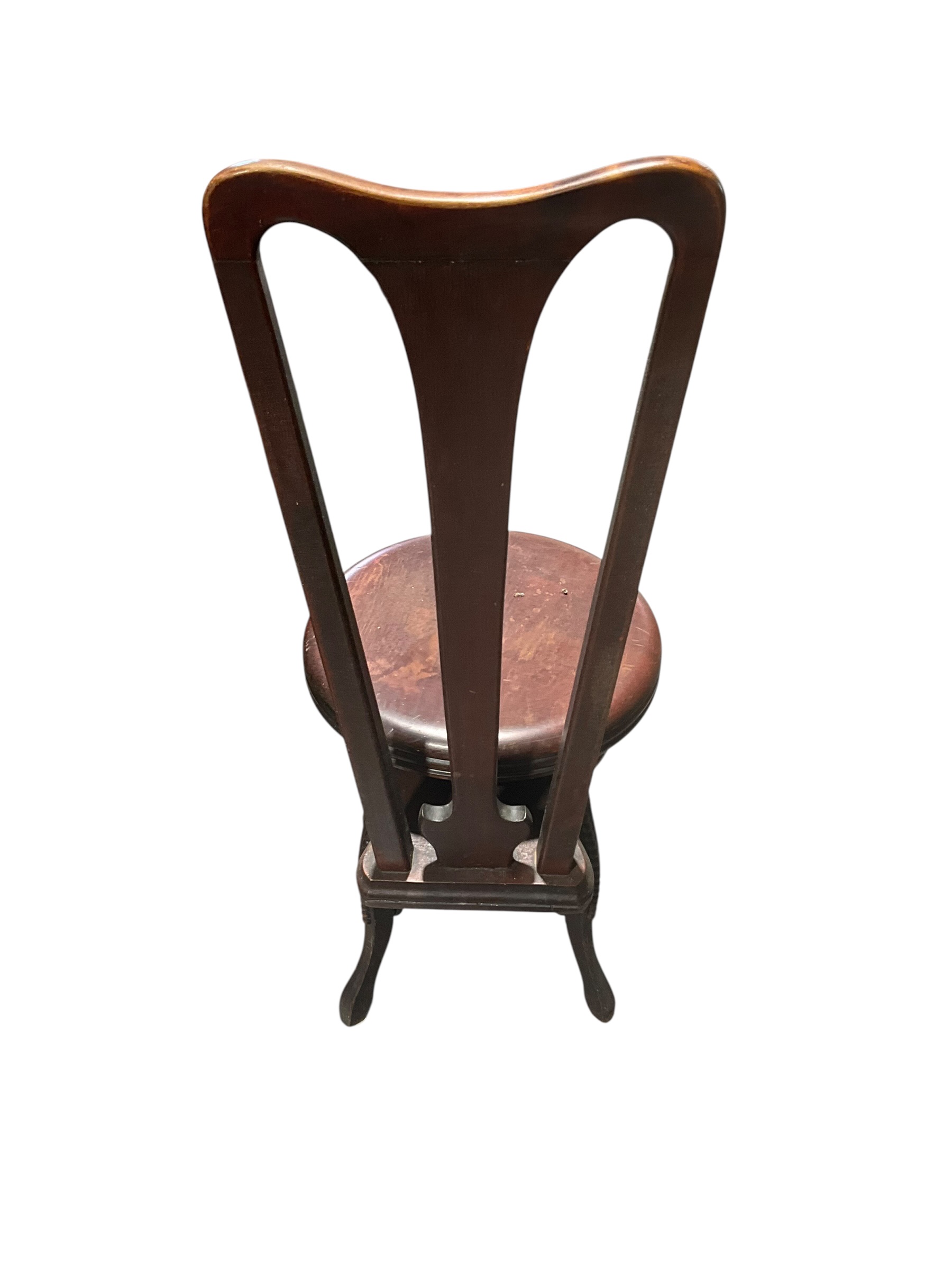 Antique High Back Piano Stool