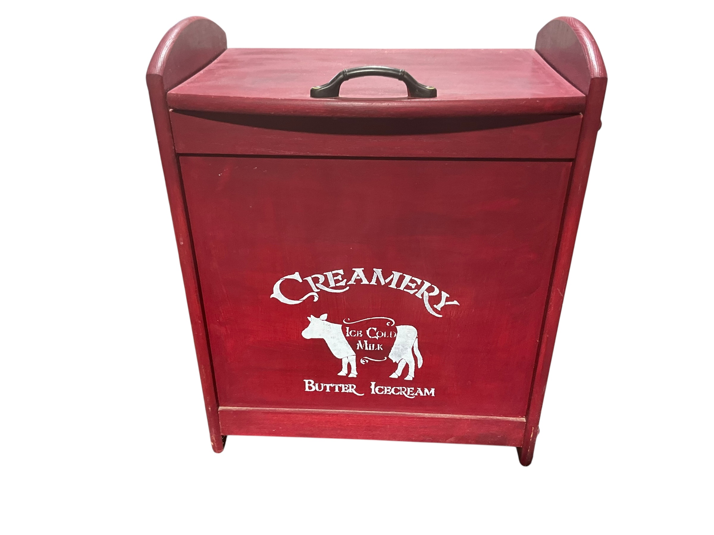 Red Creamery Wooden Storage Box