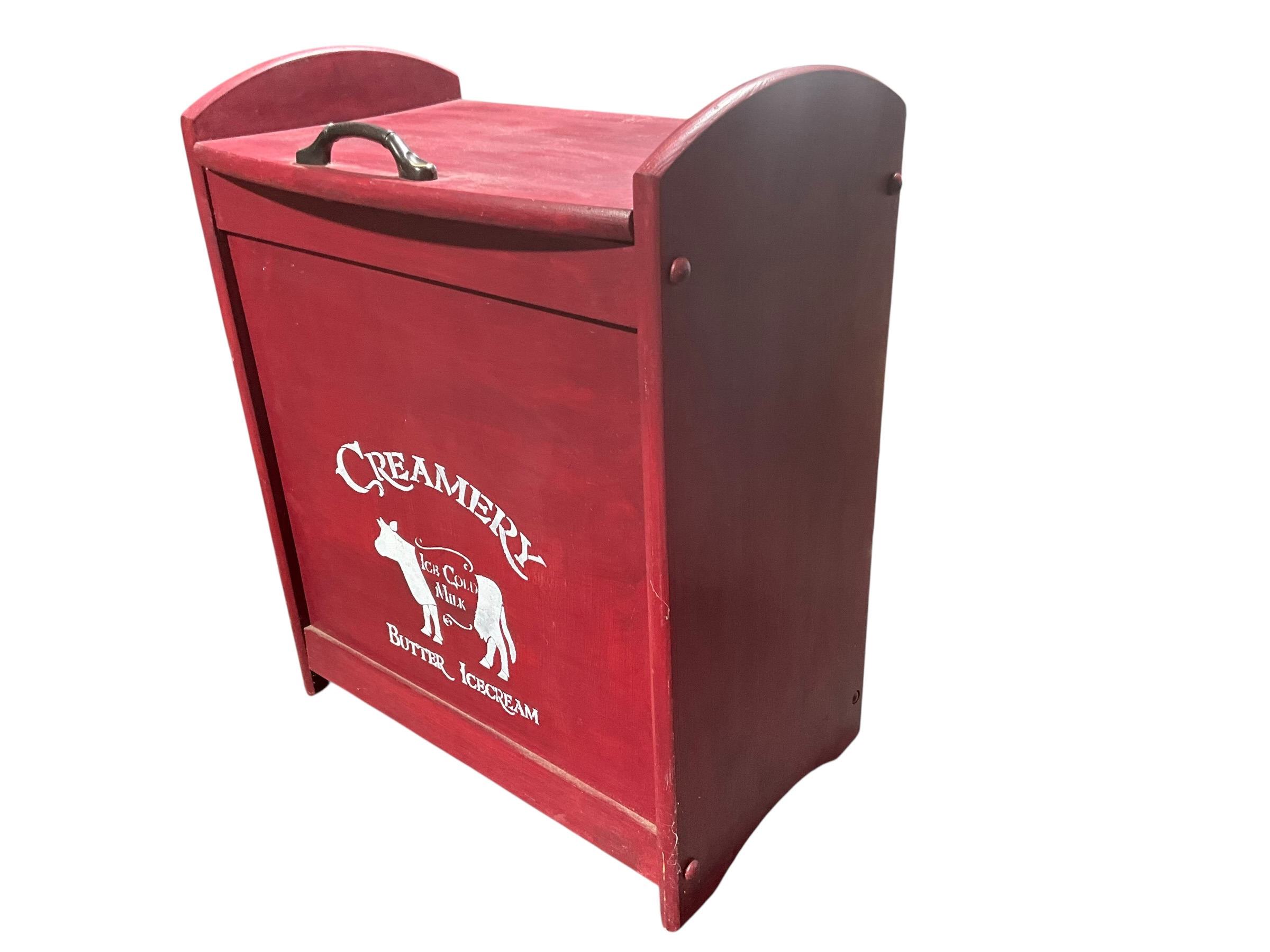 Red Creamery Wooden Storage Box