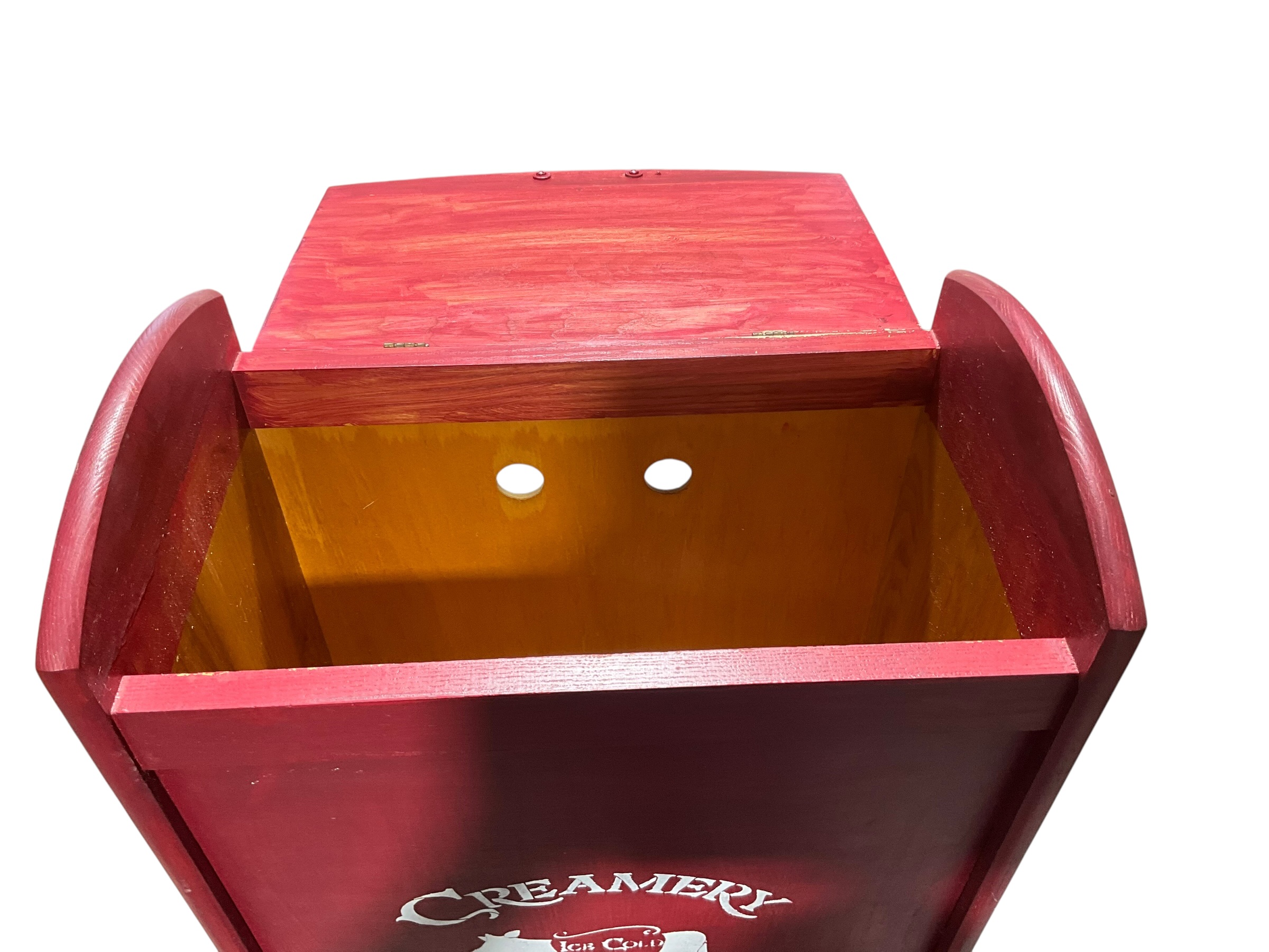Red Creamery Wooden Storage Box
