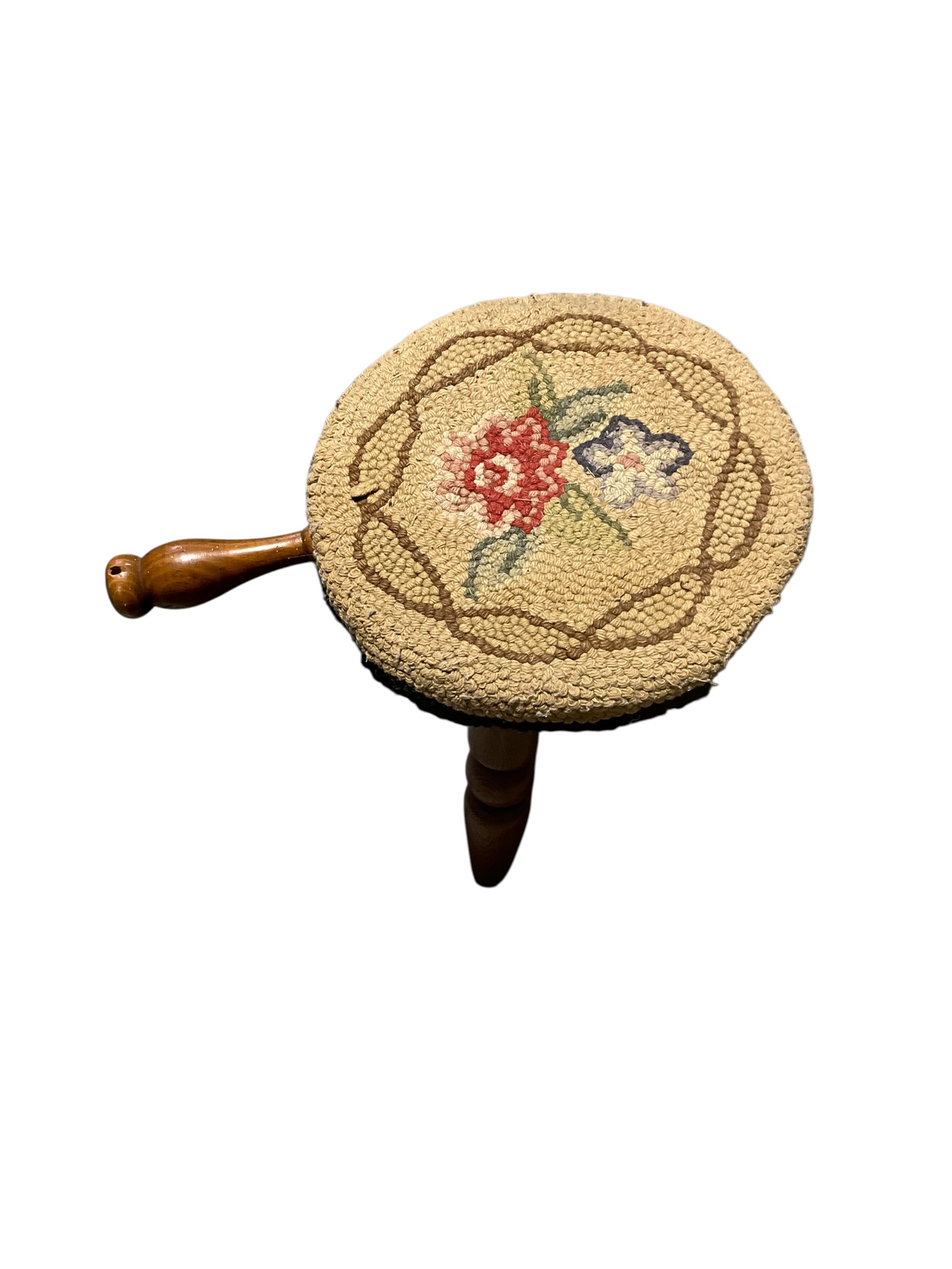 Wood Milking Stool with Hooked Cover