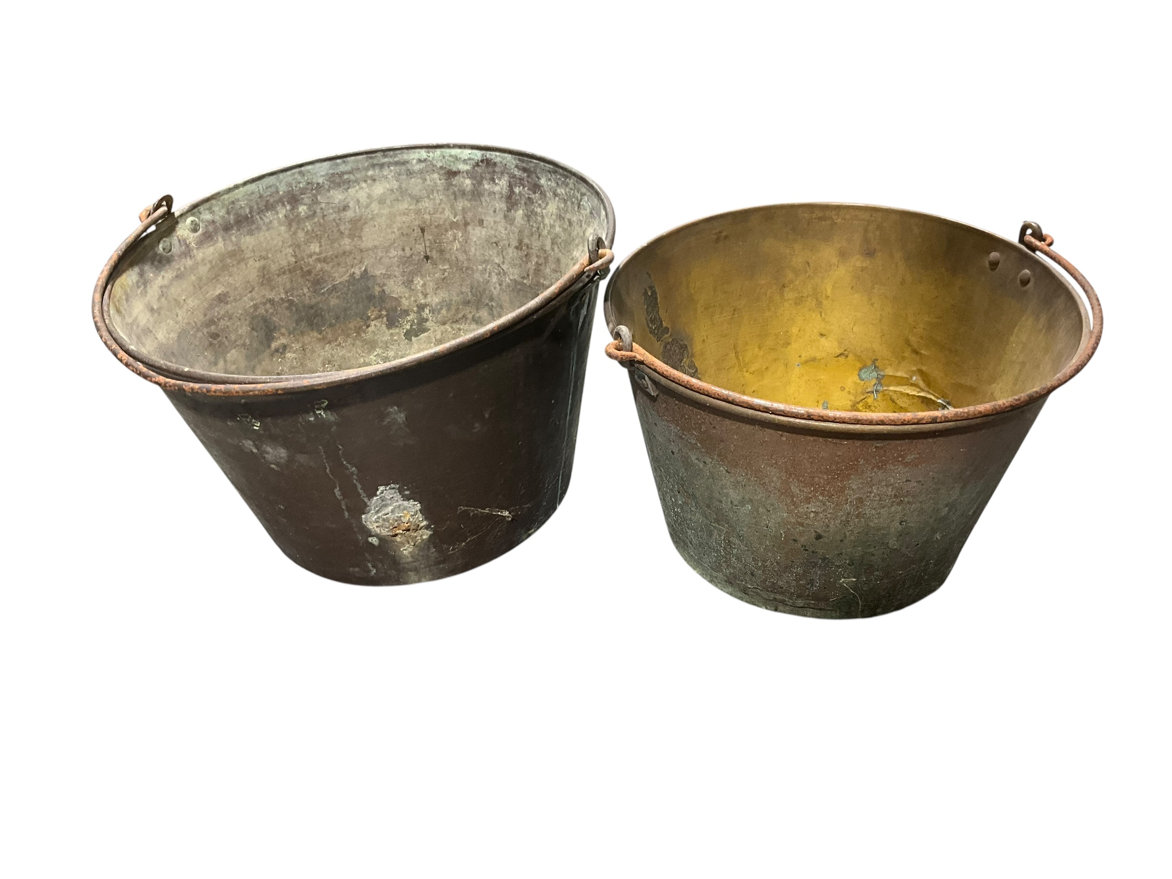 Two Large Vintage Copper Buckets