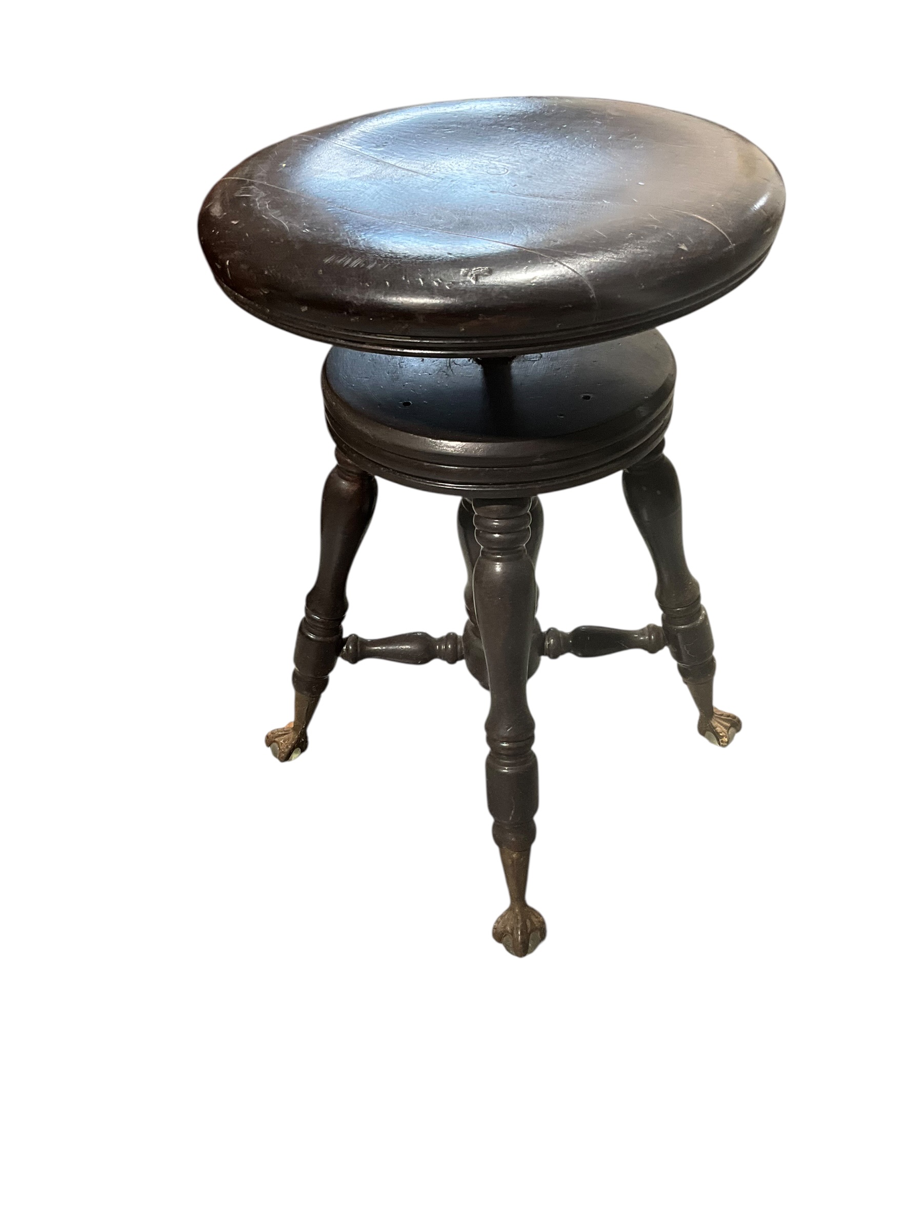 Claw & Glass Ball Feet Piano Stool