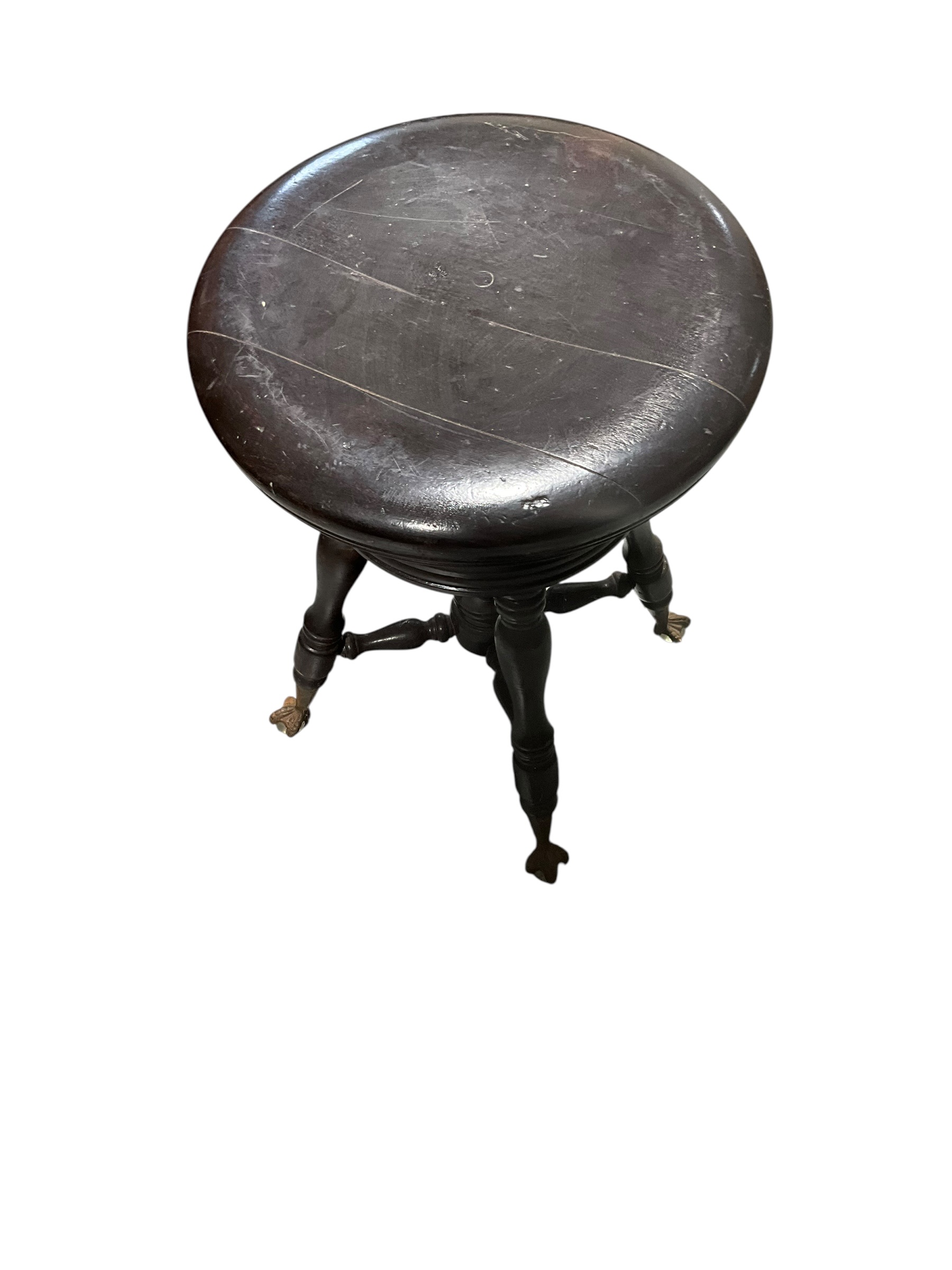 Claw & Glass Ball Feet Piano Stool