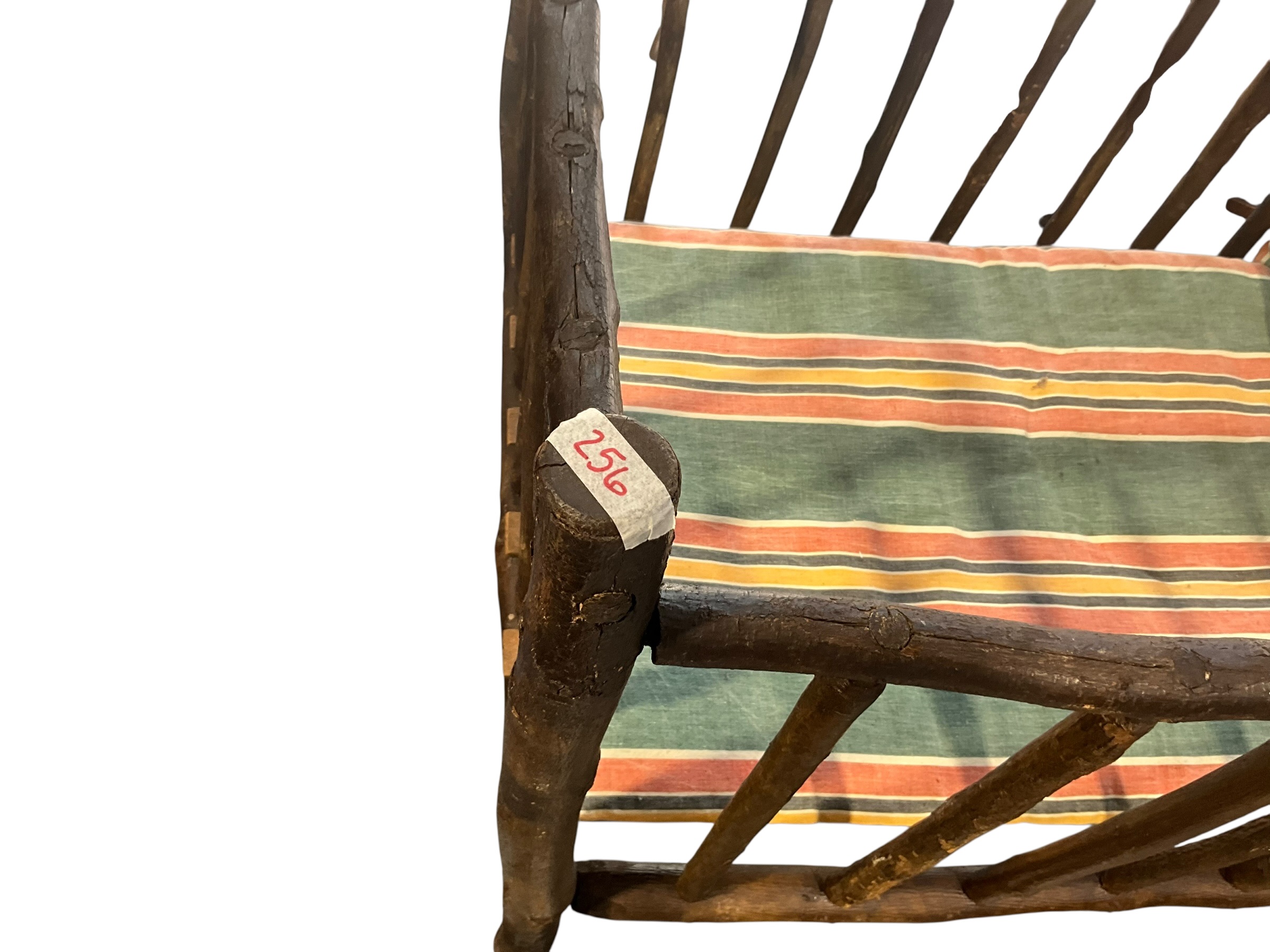 Antique Hickory Log Baby Crib