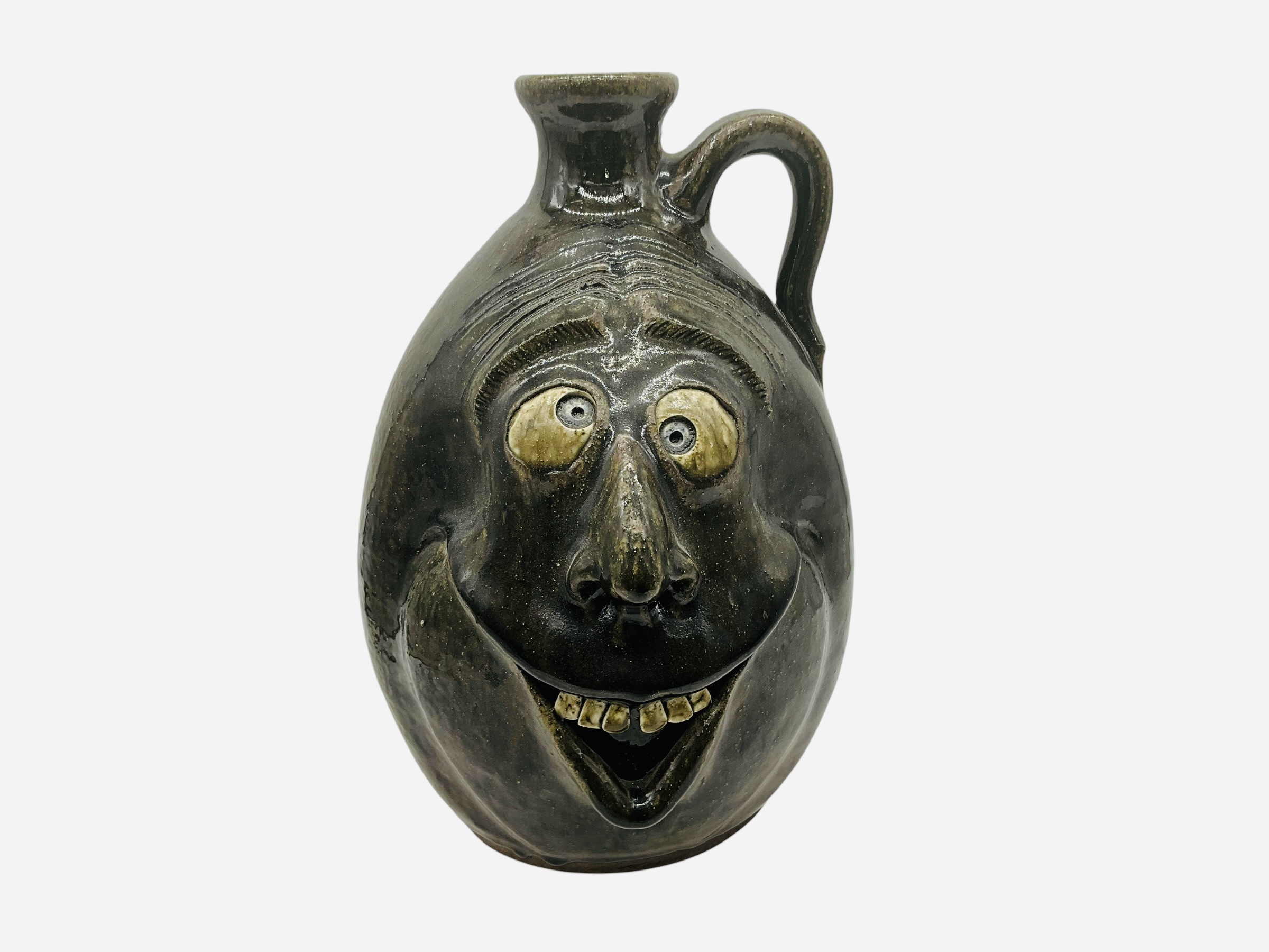 Michael & Melvin Crocker Cross Eyed Face Jug